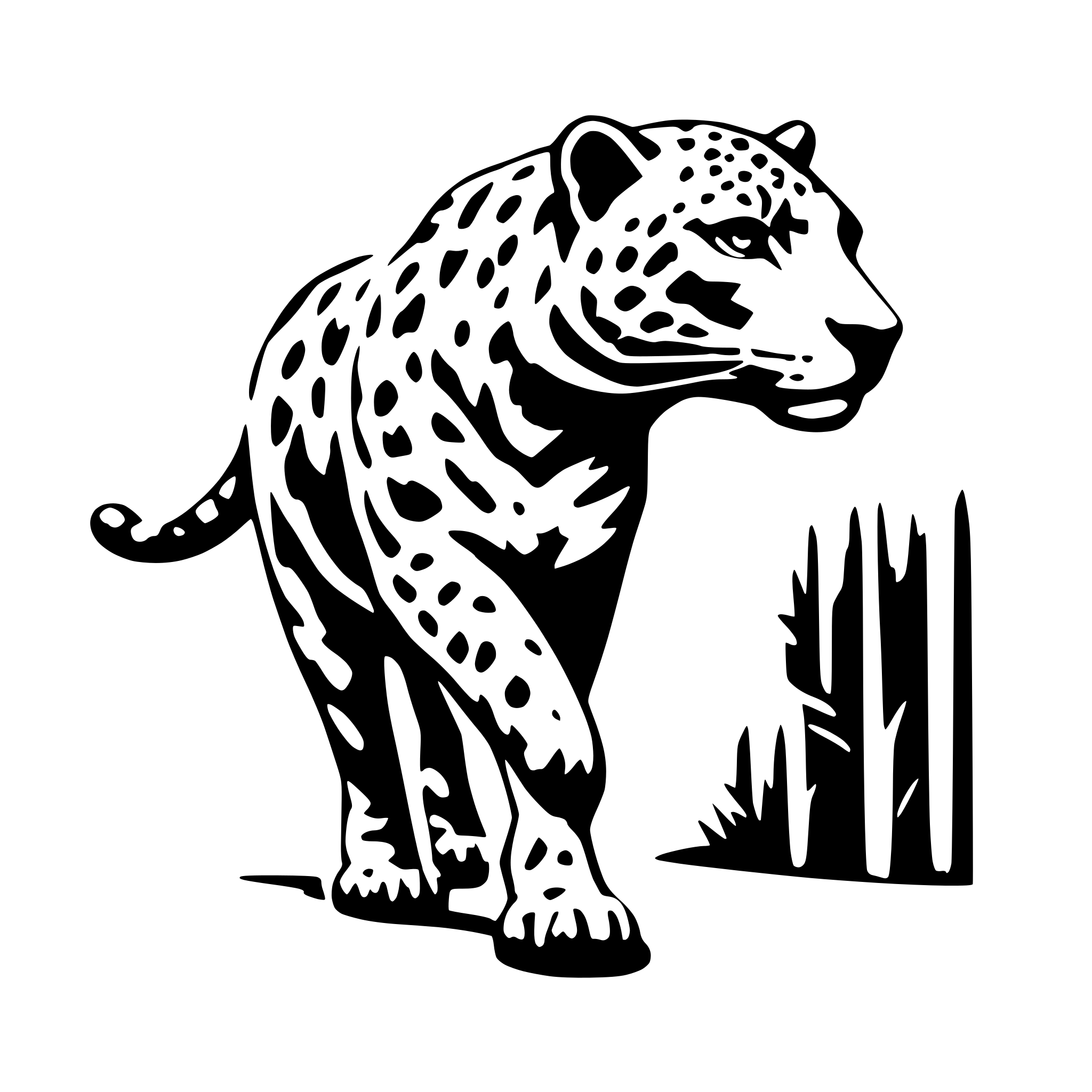AI-generated SVG of a jaguar walking