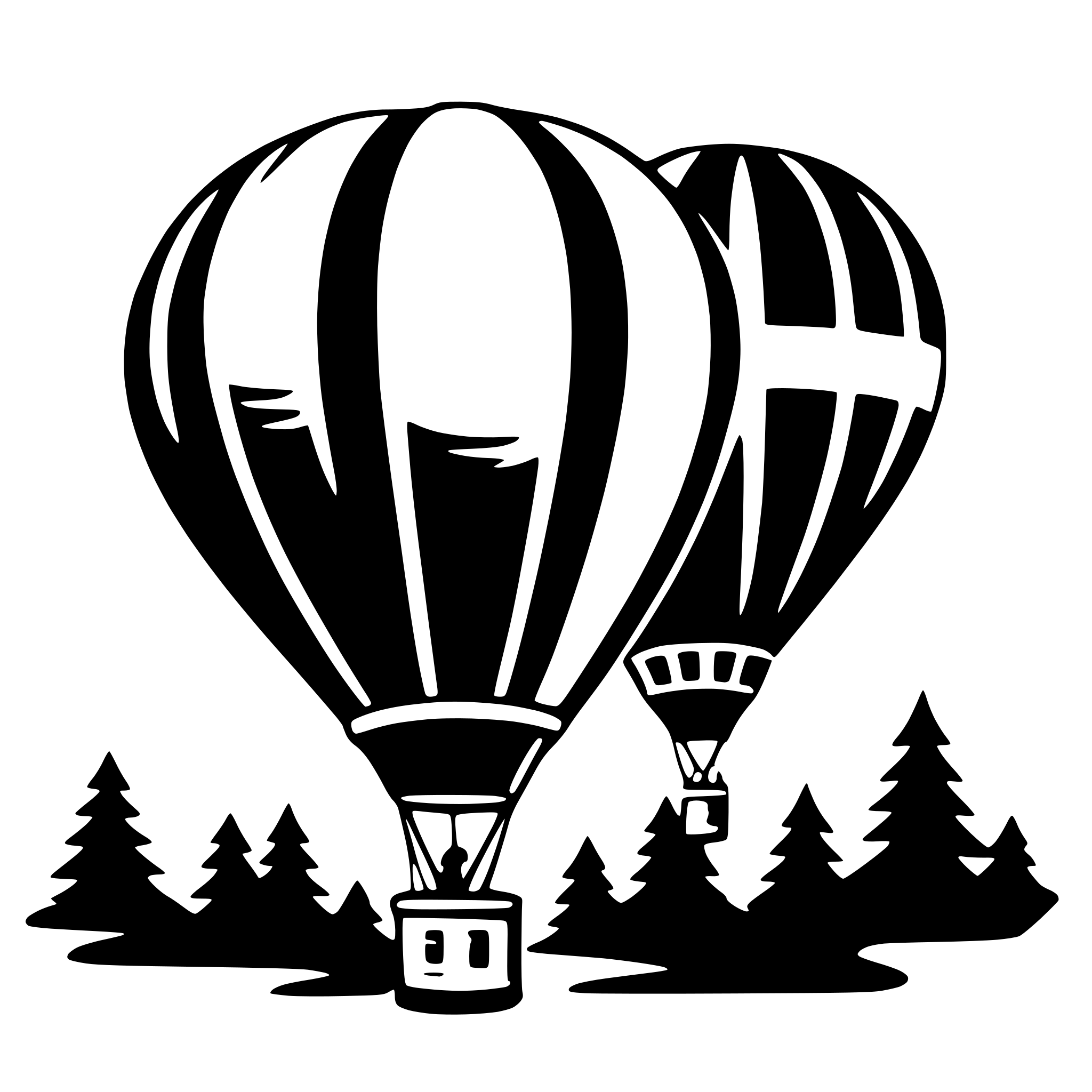AI-generated SVG of a hot air balloon