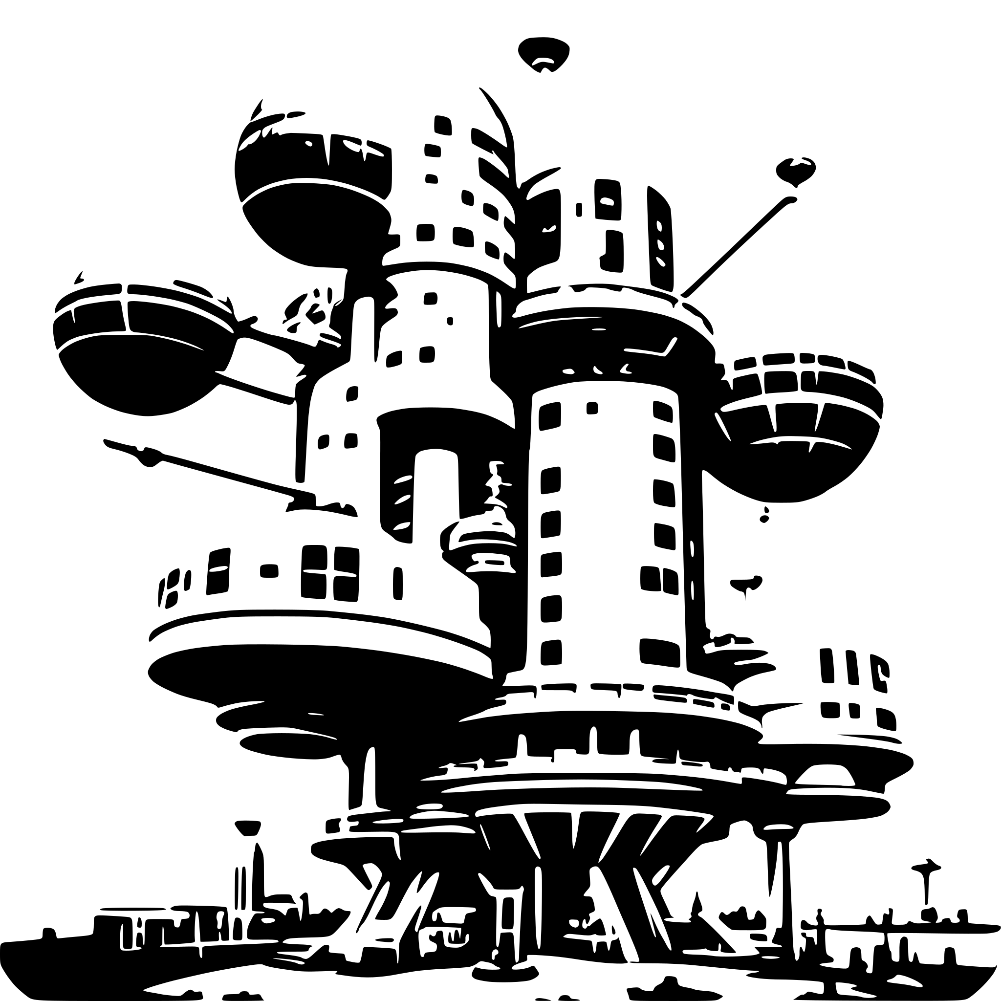 AI-generated SVG of 'Future space station'