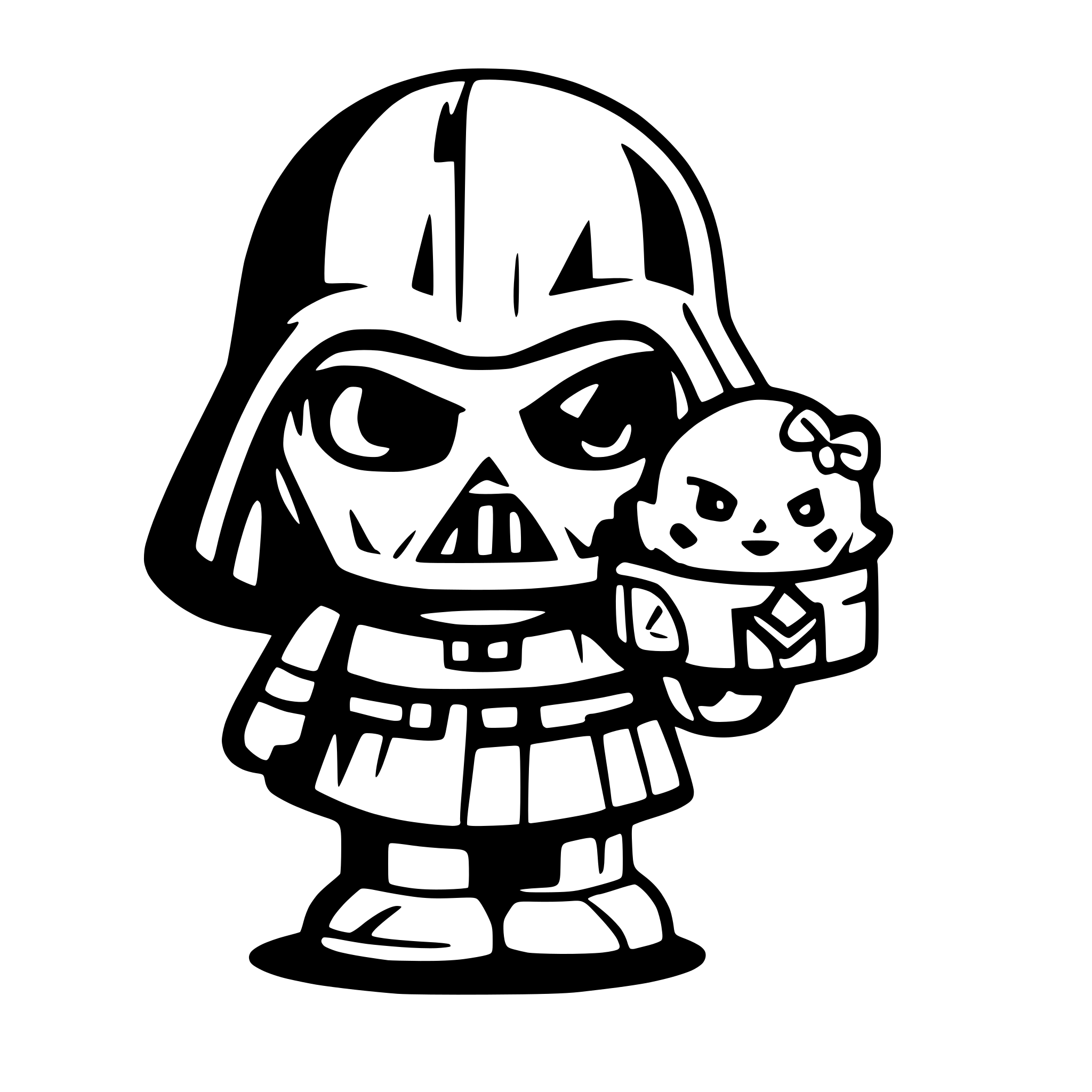 AI-generated SVG of 'darth vader and hello kitty'
