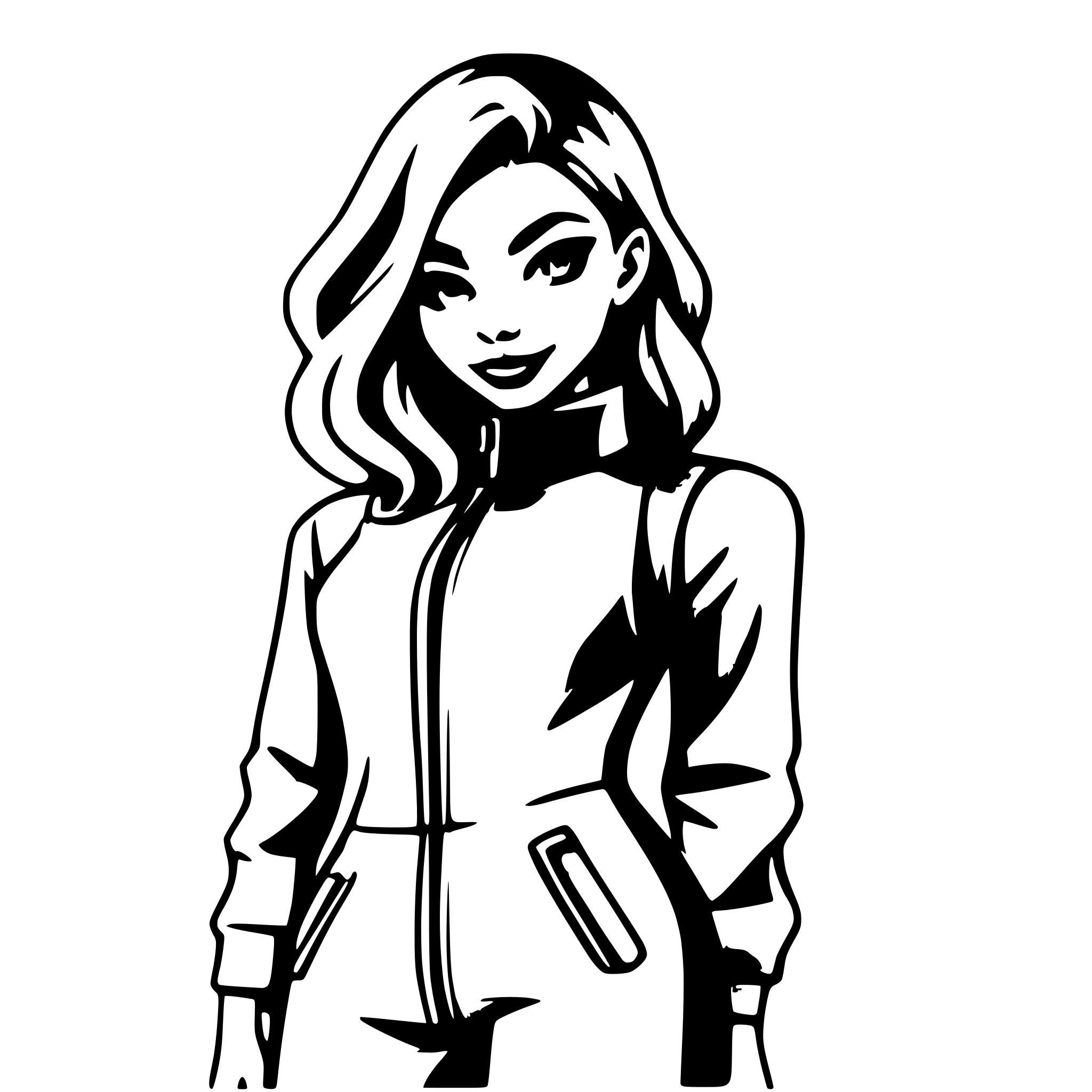 AI-generated SVG of 'young woman wearing a futuristic grey jumpsuit'