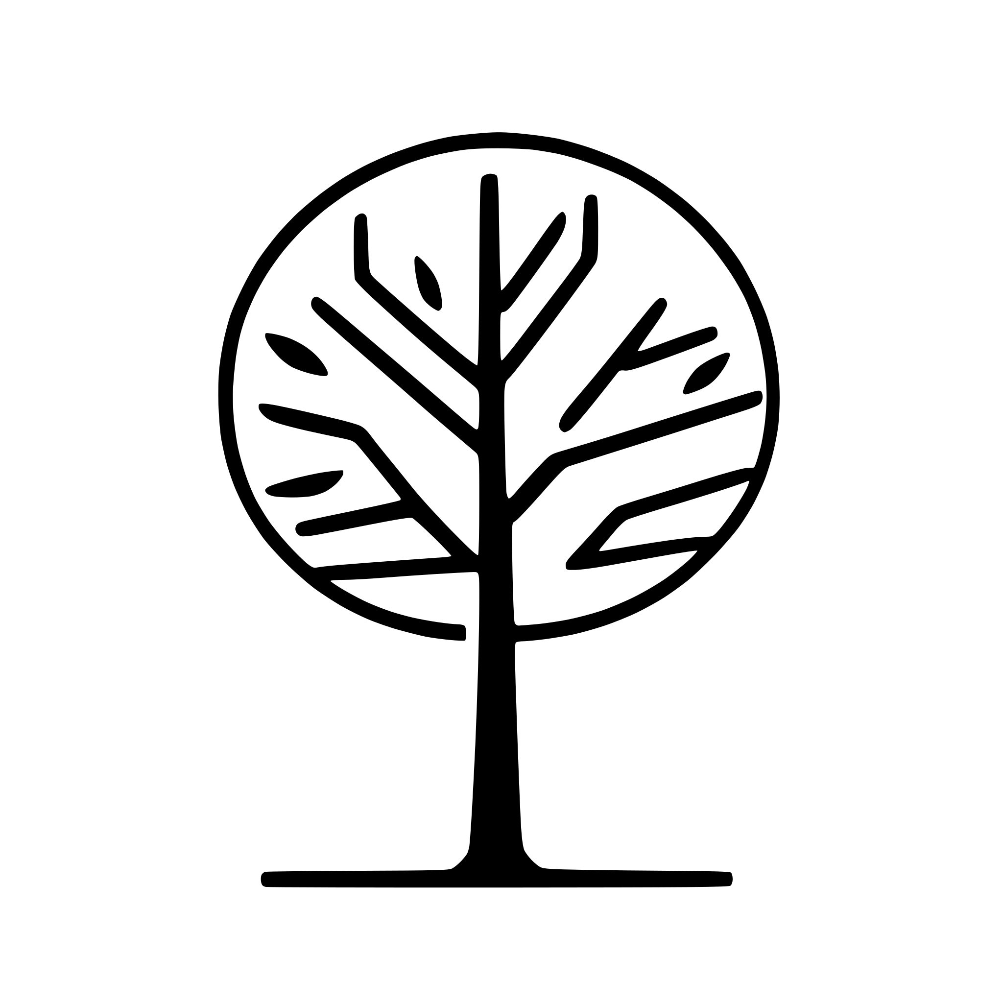 AI-generated SVG of a I want a digital tree; meaning something that looks like a normal tree, but drawn with PCB lines instead.