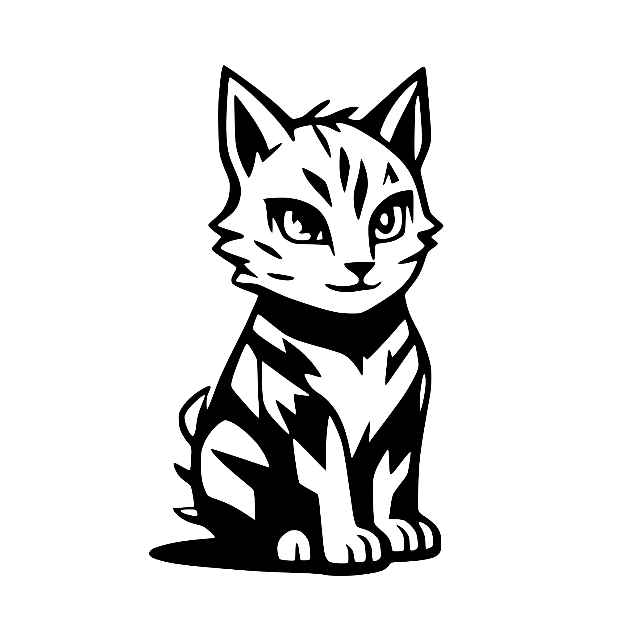 AI-generated SVG of 'Silhouette Line Art lynx'