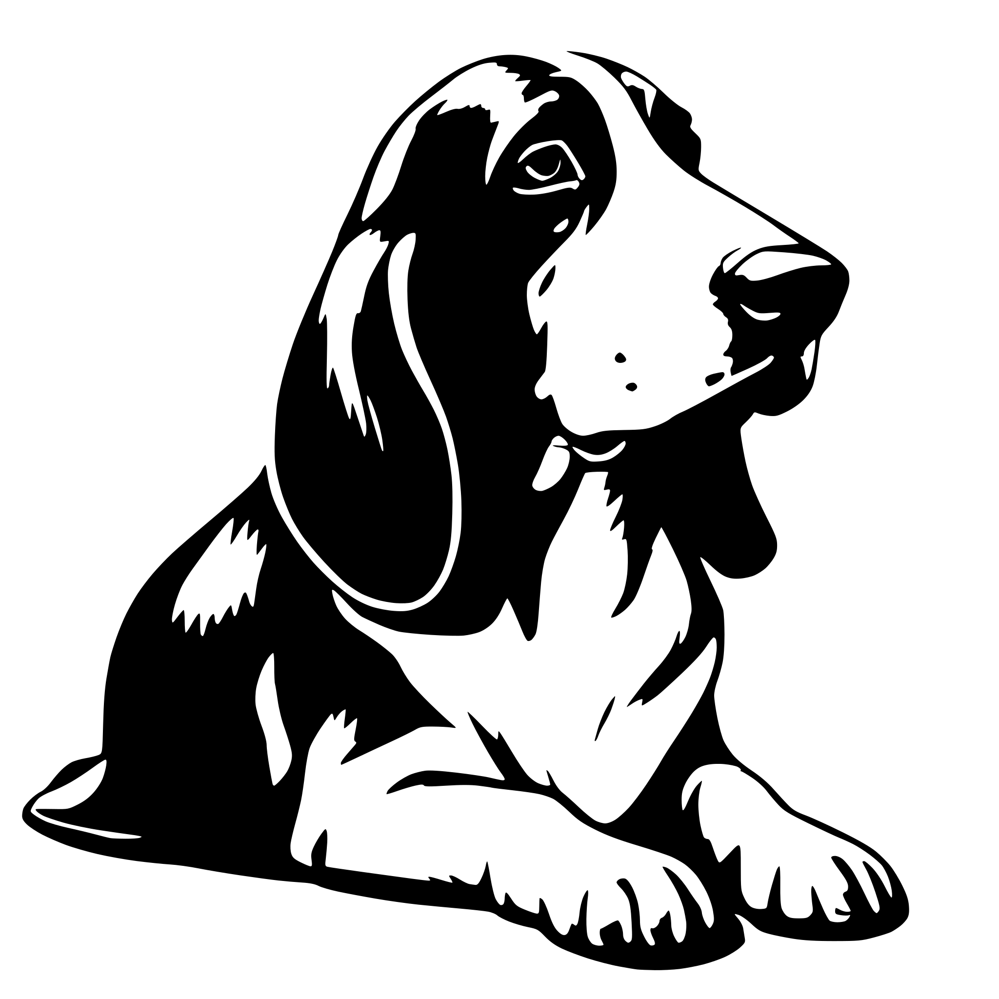 AI-generated SVG of 'a basset hound'