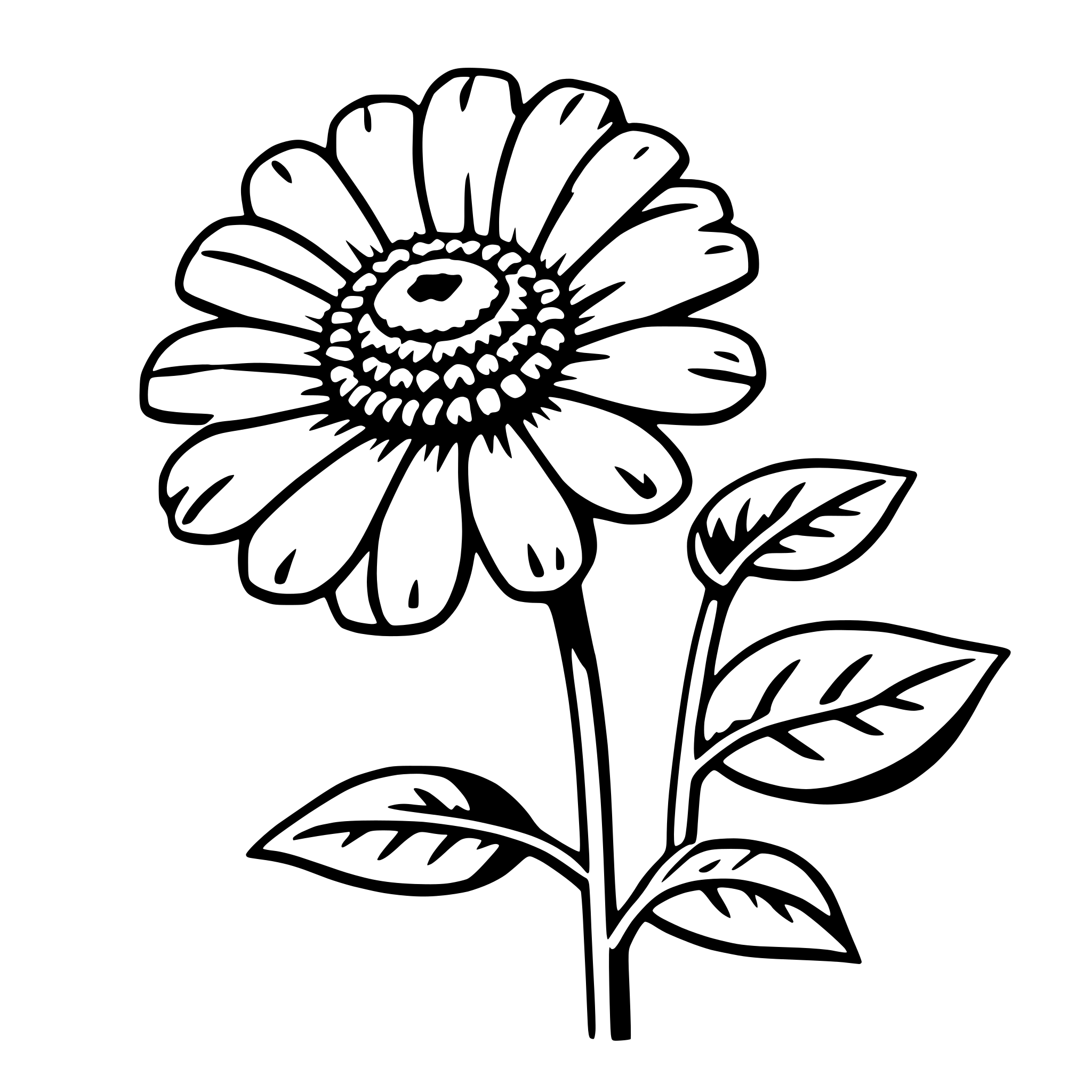 AI-generated SVG of a zinnia