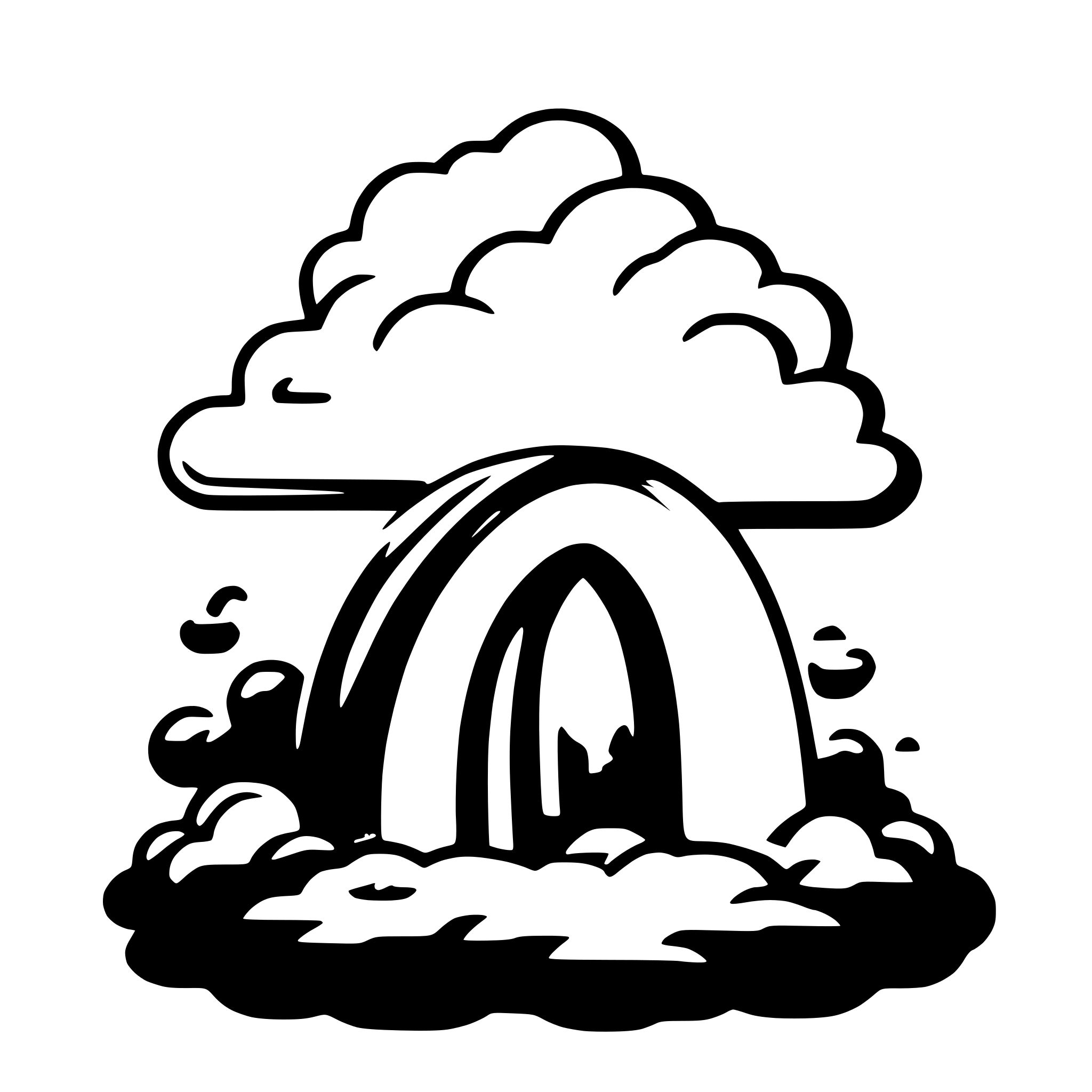 AI-generated SVG of 'rainbow and clouds'