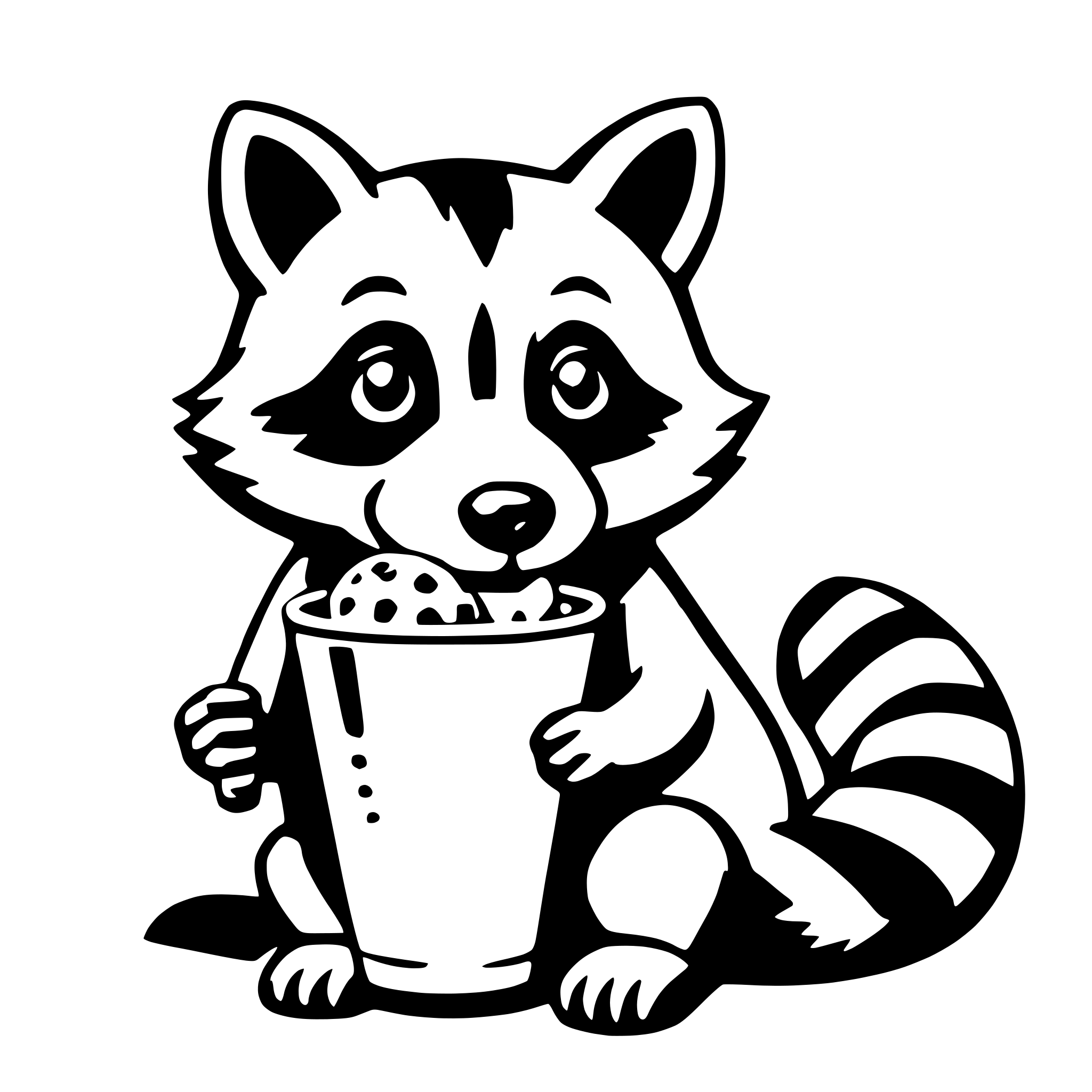 AI-generated SVG of 'raccoon with ice cream'