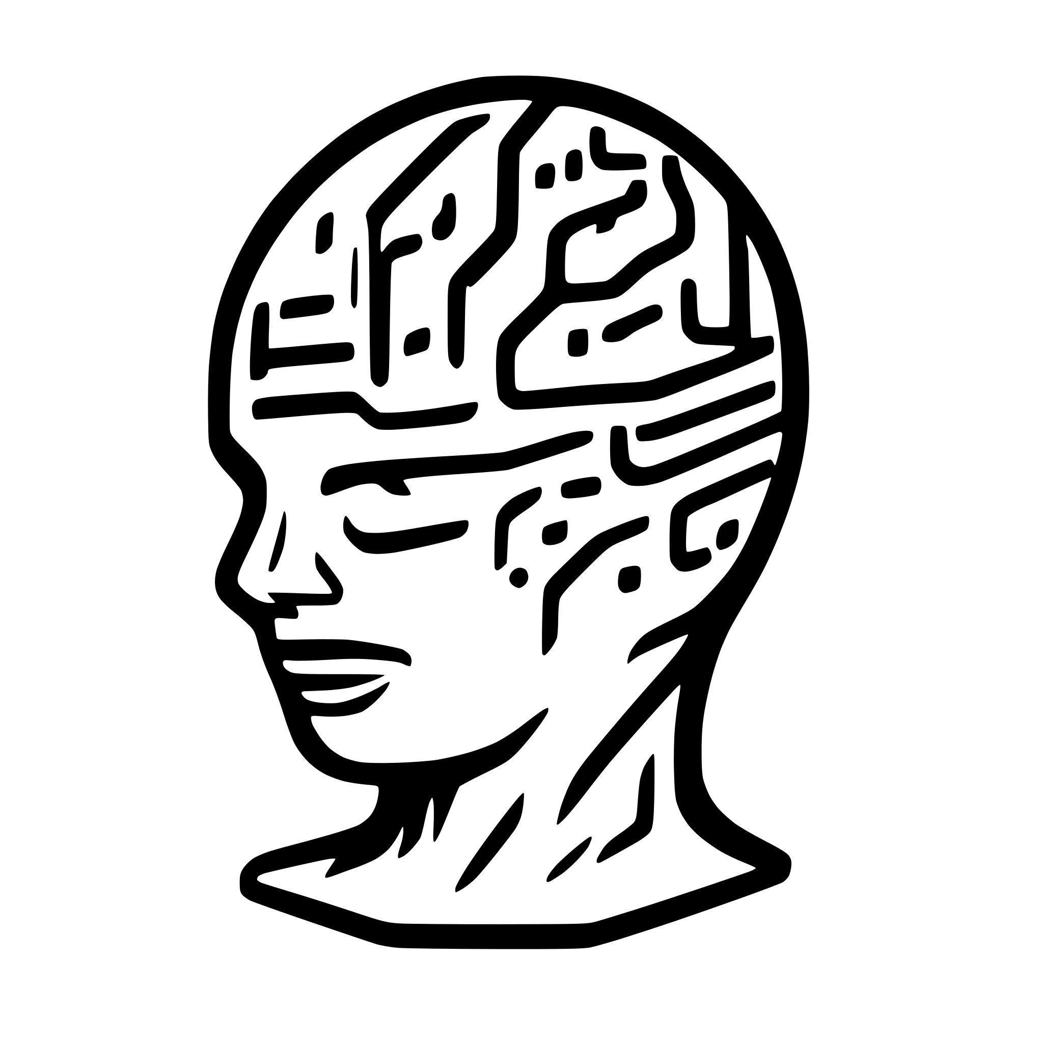 AI-generated SVG of a brain half human half network circuitry