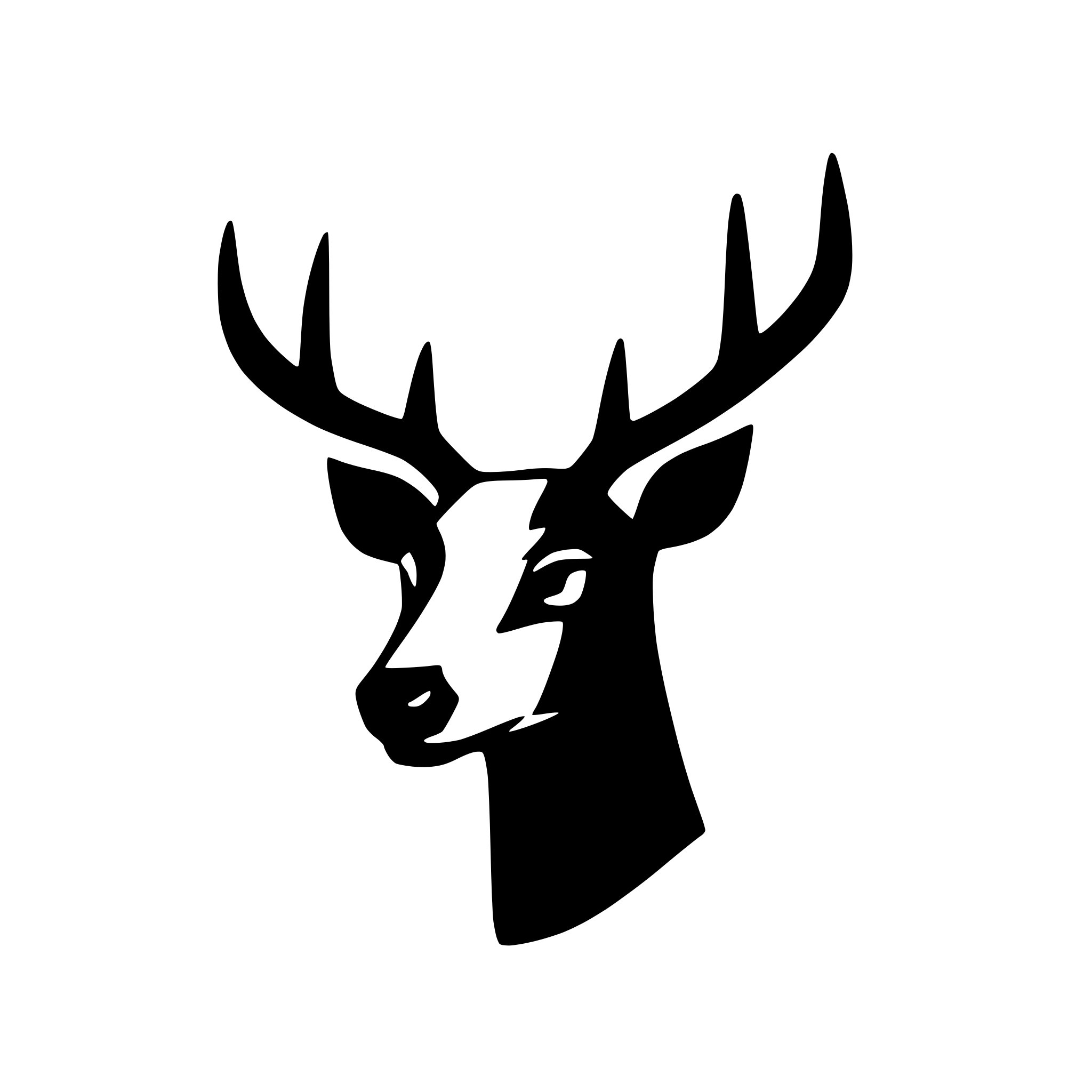 AI-generated SVG of 'deer head silhouette'
