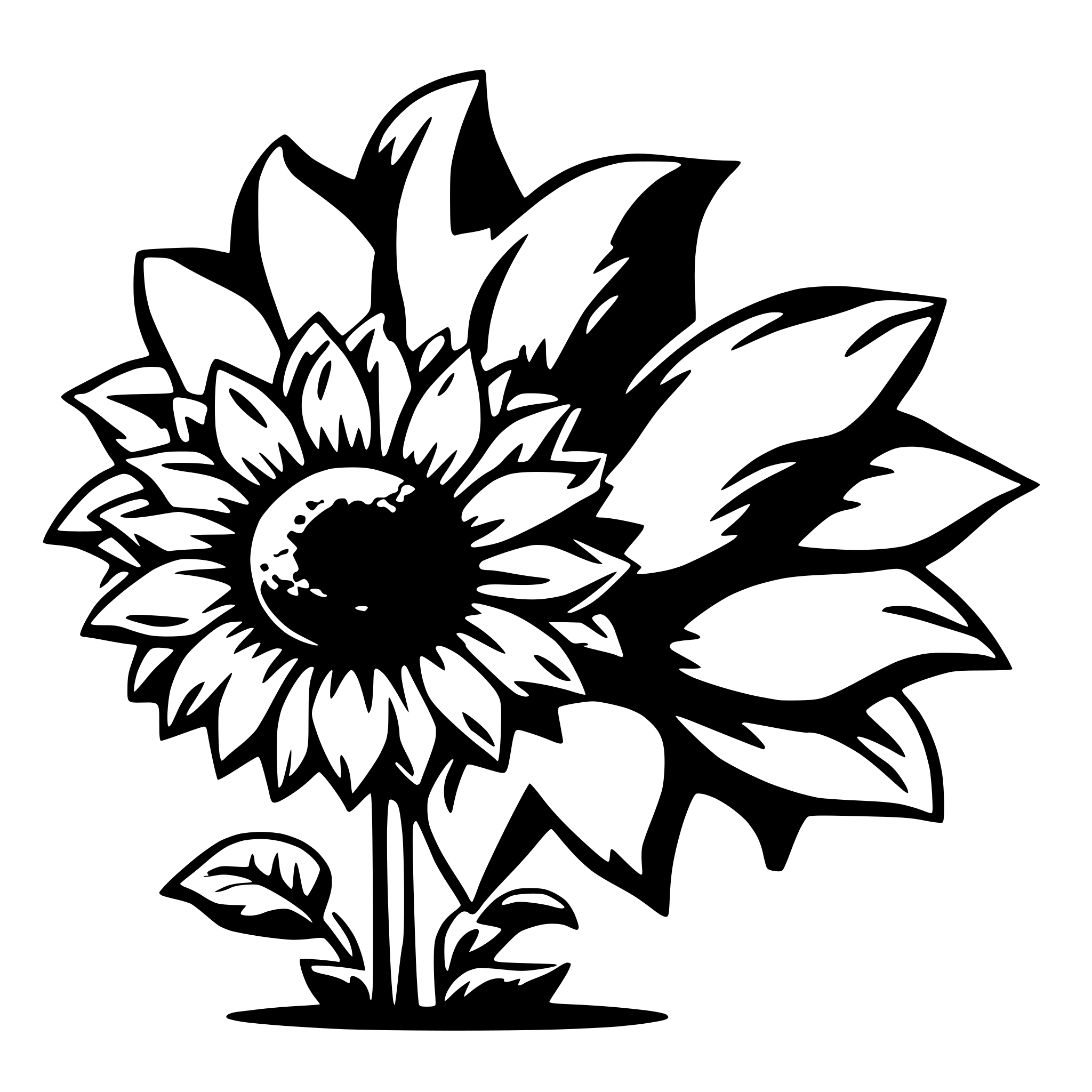 AI-generated SVG of 'sunflower puzzle piece'