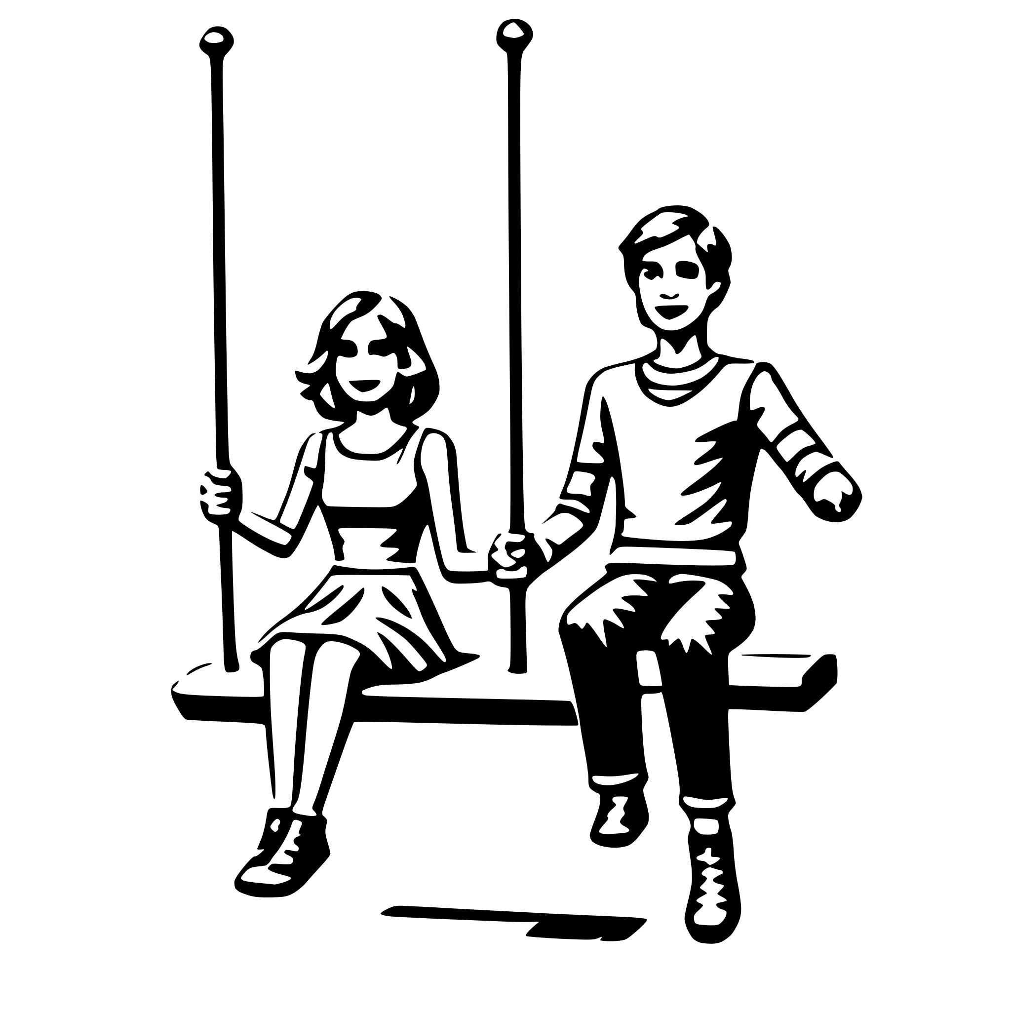 AI-generated SVG of a couples on swings
