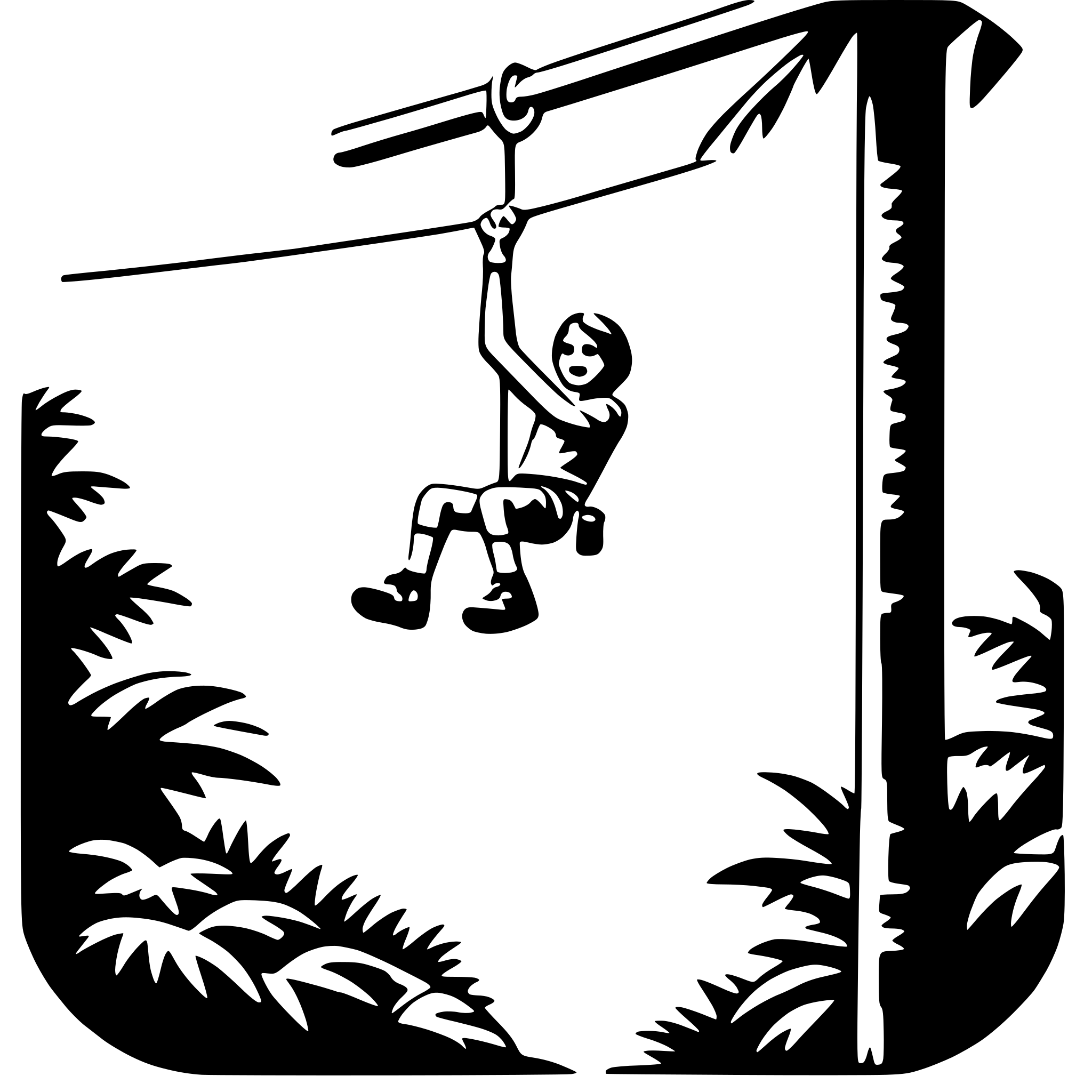 AI-generated SVG of a jungle zip-line ride