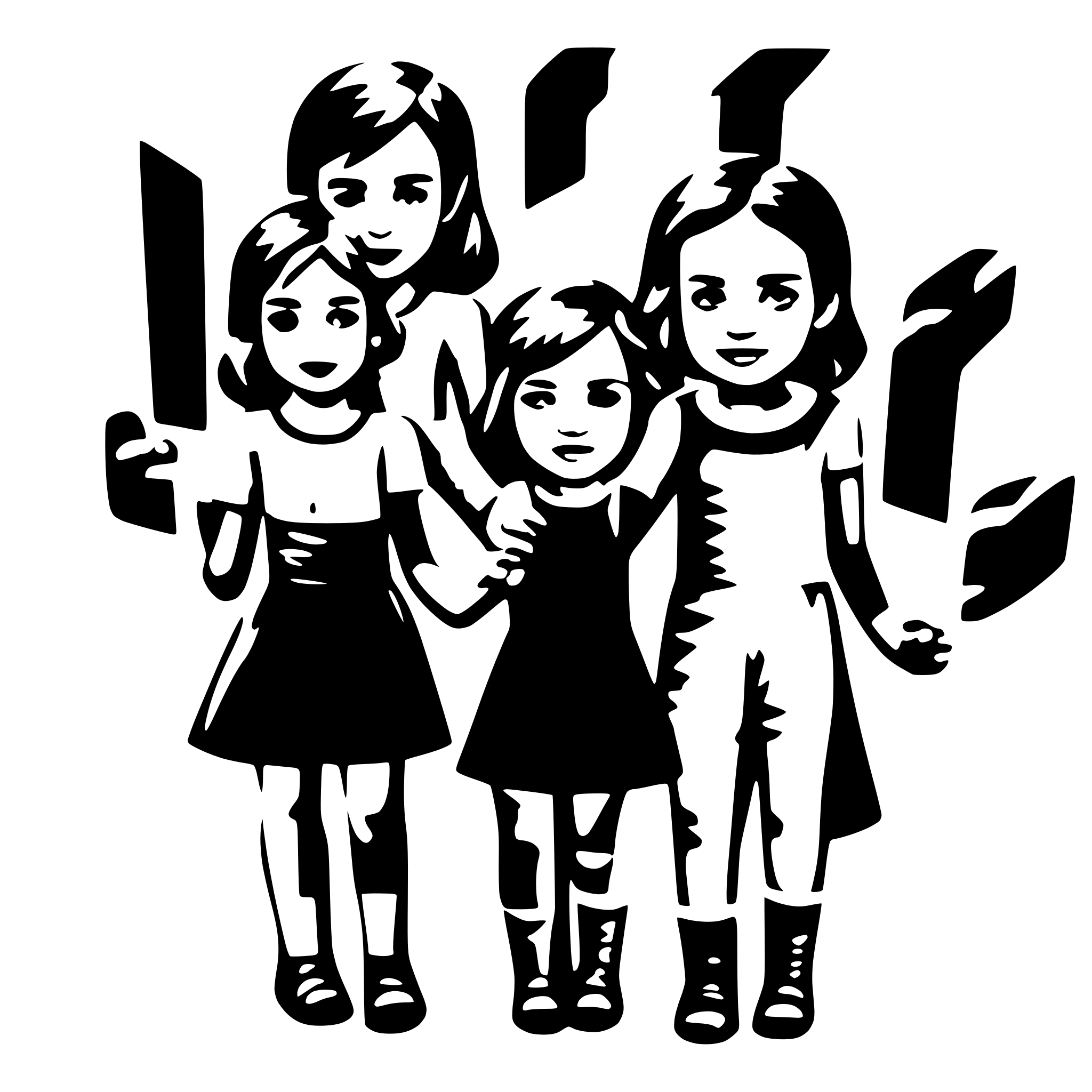 AI-generated SVG of a 8 Children holding hands in one hand