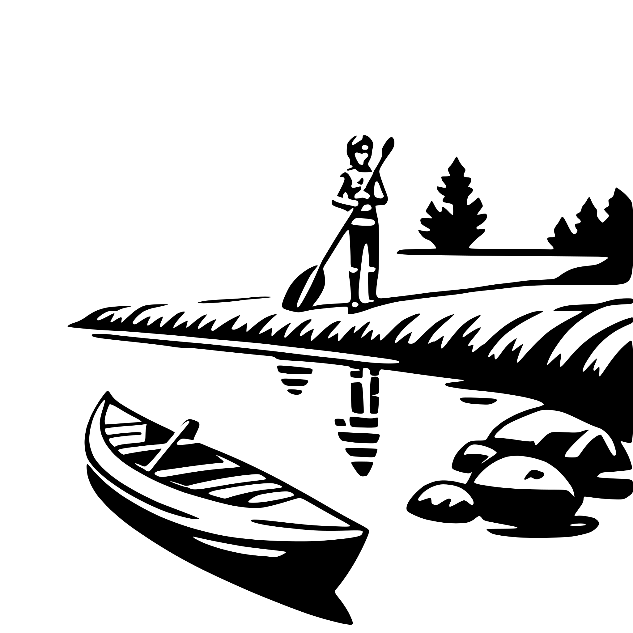 AI-generated SVG of a river kayaking trip