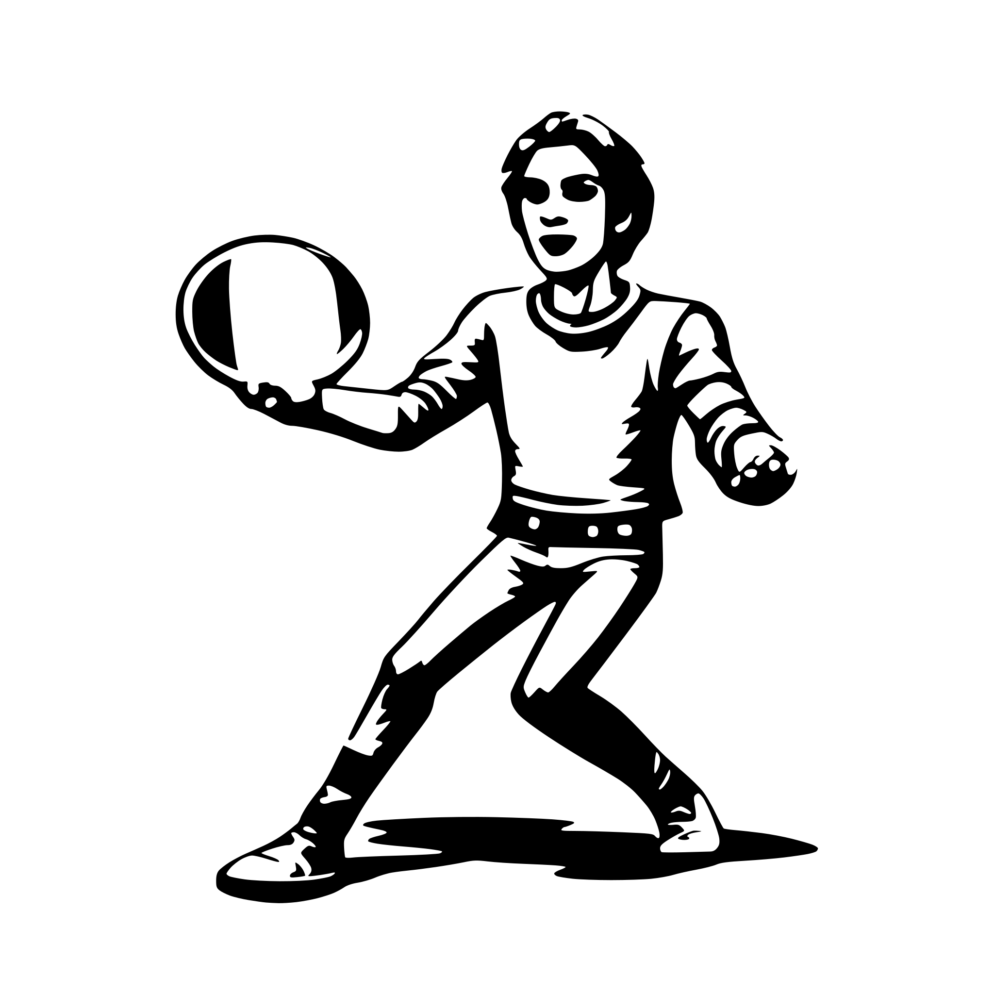 AI-generated SVG of a man throwing a disc