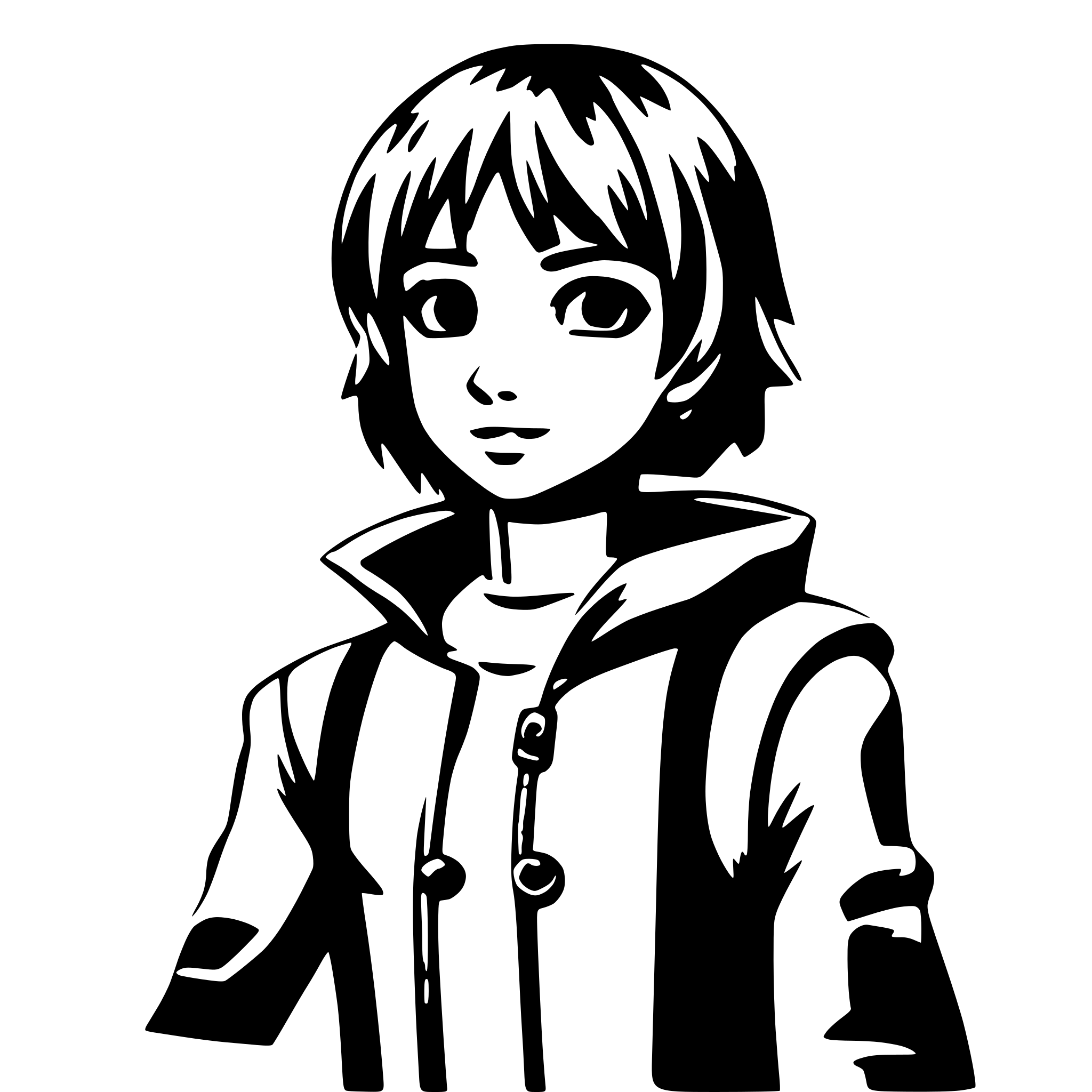 AI-generated SVG of a anime, character,