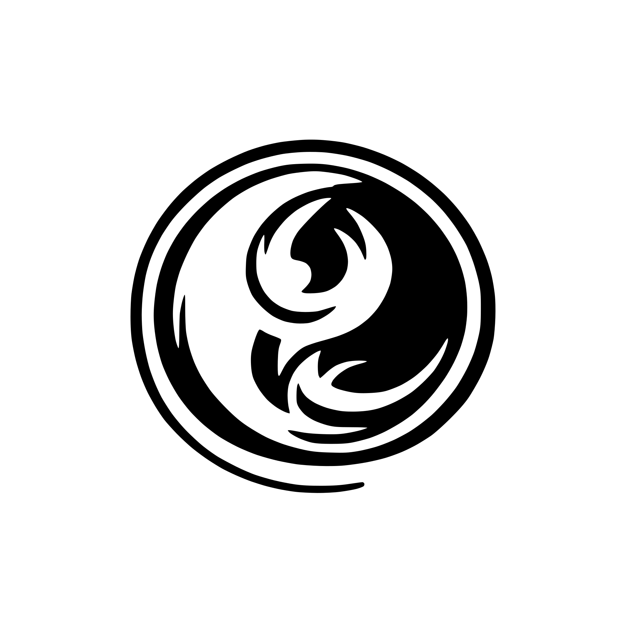 AI-generated SVG of a logo of a ying yang shape resembling a flame inside a rounded square