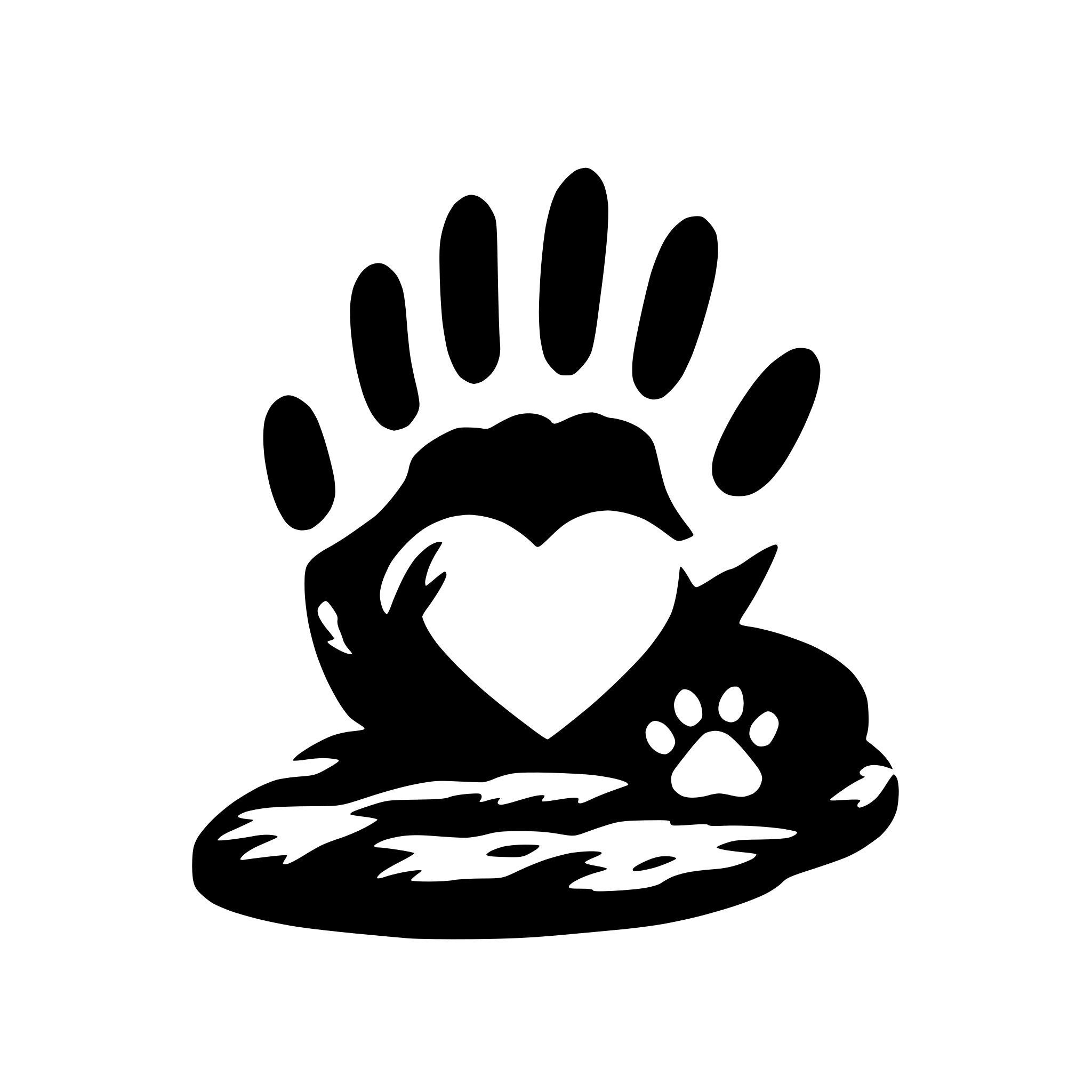 AI-generated SVG of 'love with a paw print'