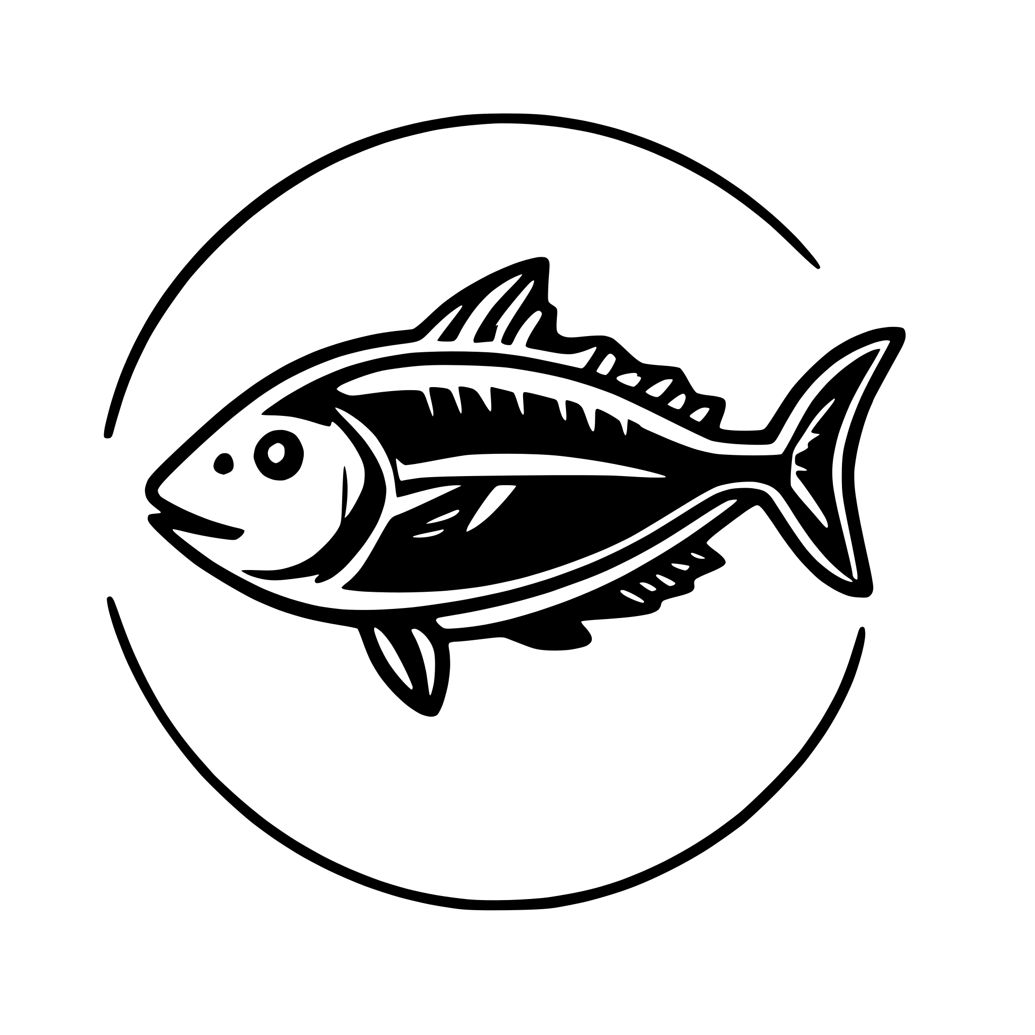 AI-generated SVG of a A red snapper but only the outlines and a more abstract depiction as it is a logo, only the fish no extras, red color outlines