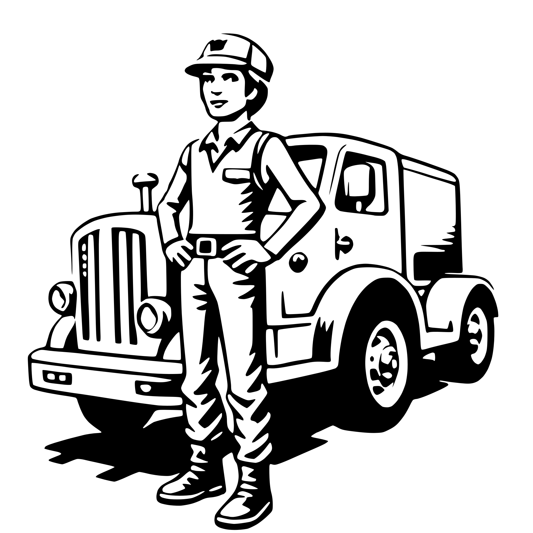 AI-generated SVG of a truck driver