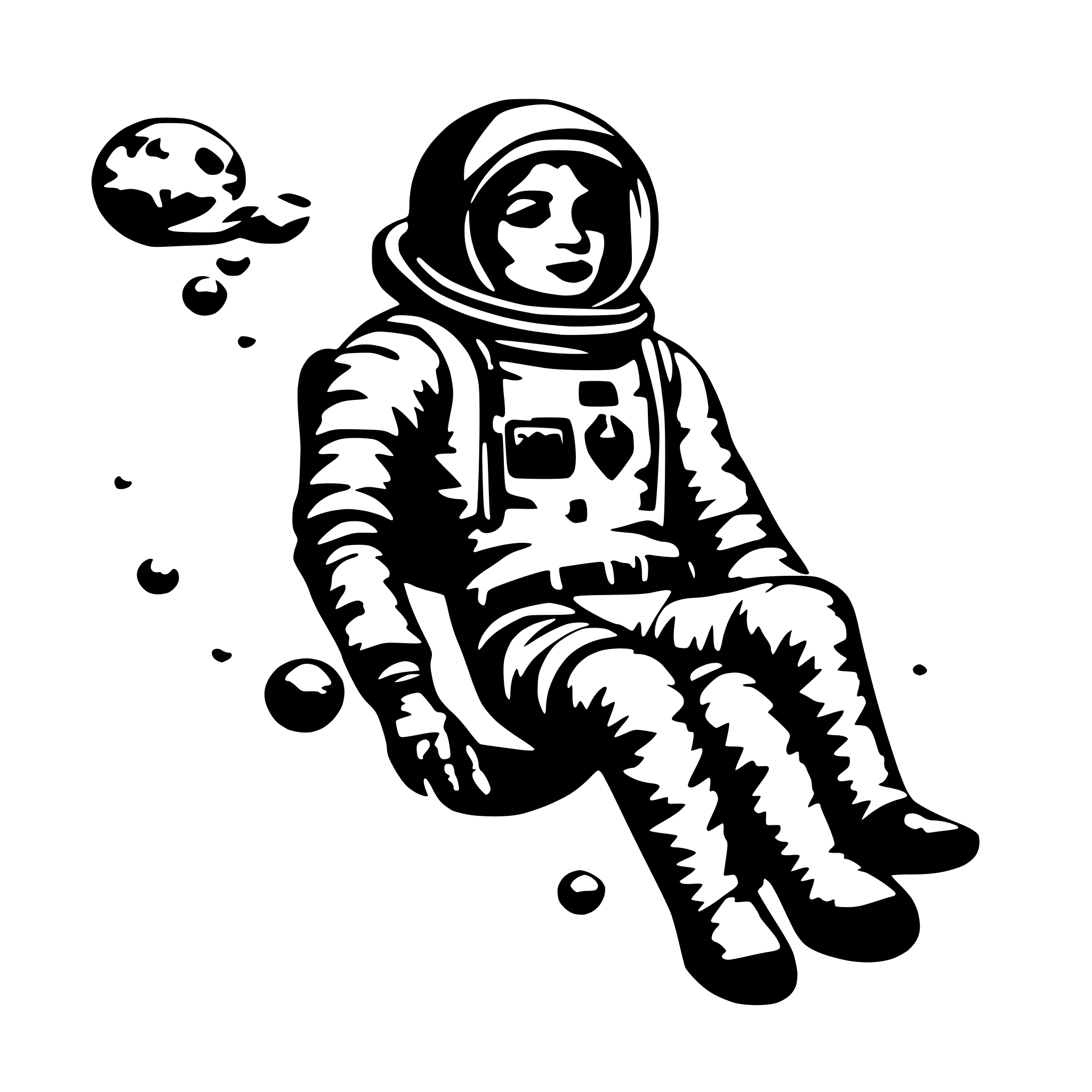 AI-generated SVG of a astronaut floating in space