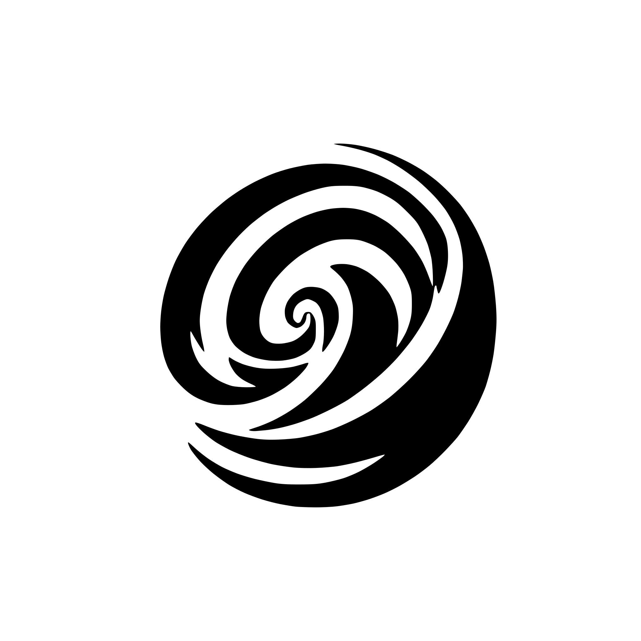 AI-generated SVG of a An oval-shaped spiral galaxy silhouette