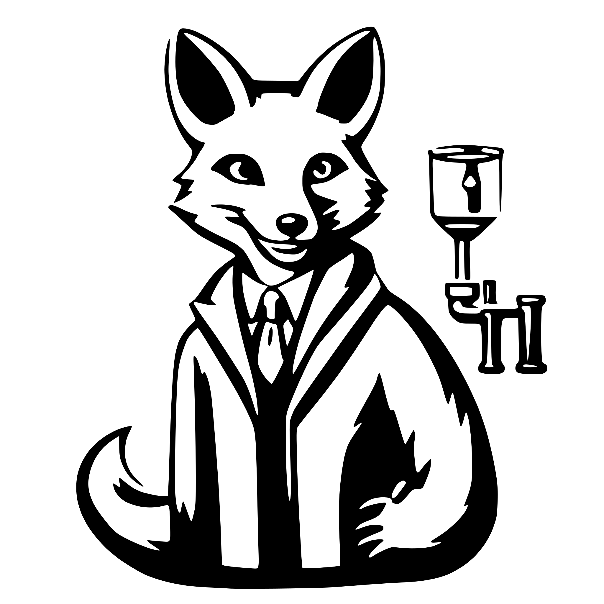 AI-generated SVG of 'scientist fox'