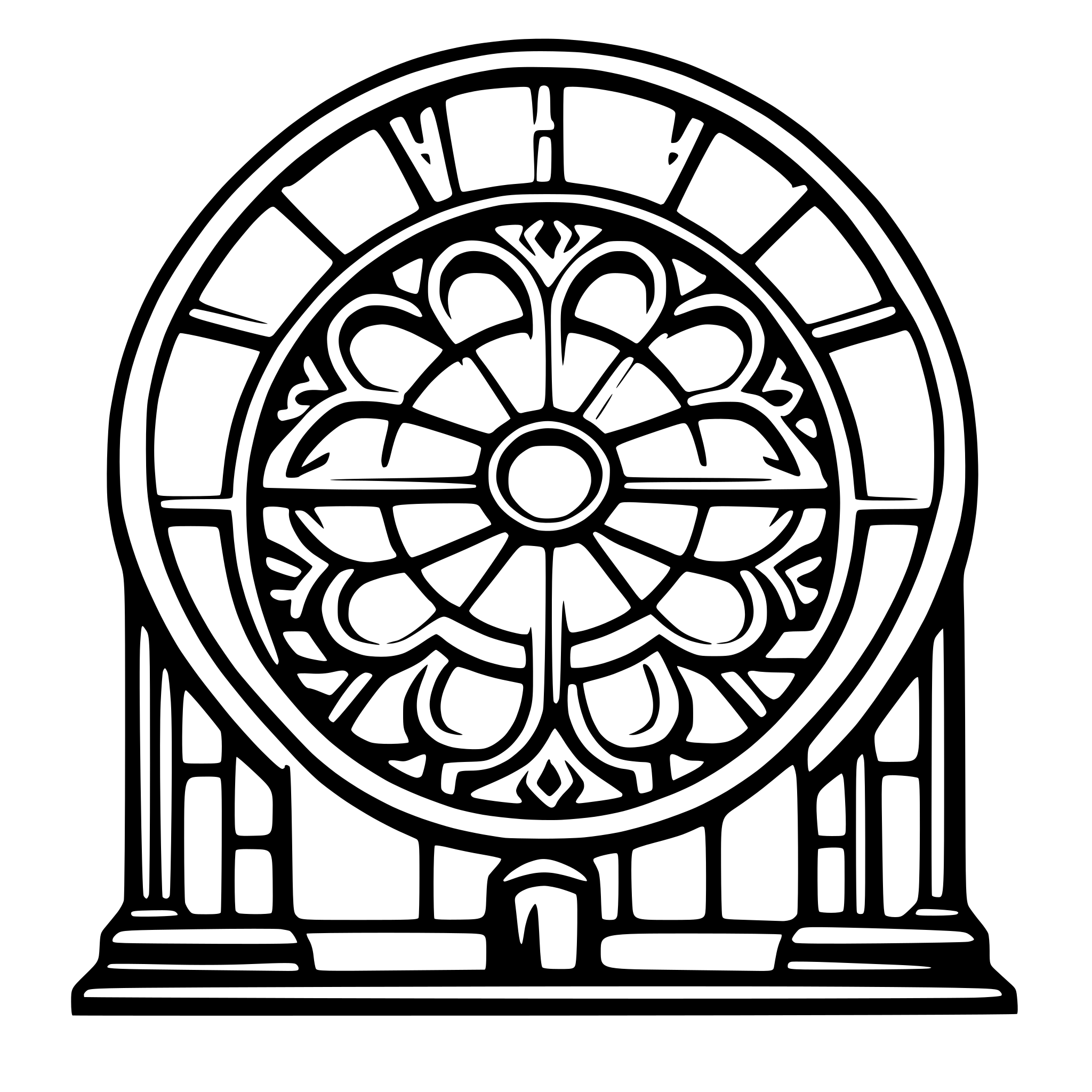 AI-generated SVG of a Amiens rose window