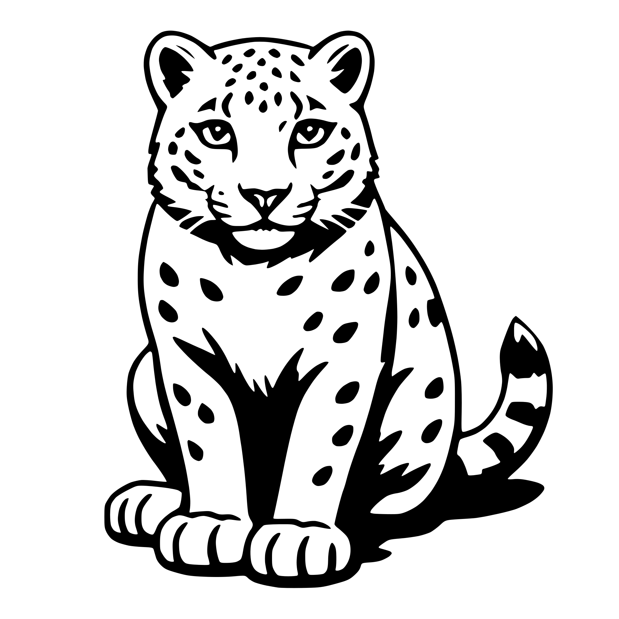 AI-generated SVG of 'snow leopard'