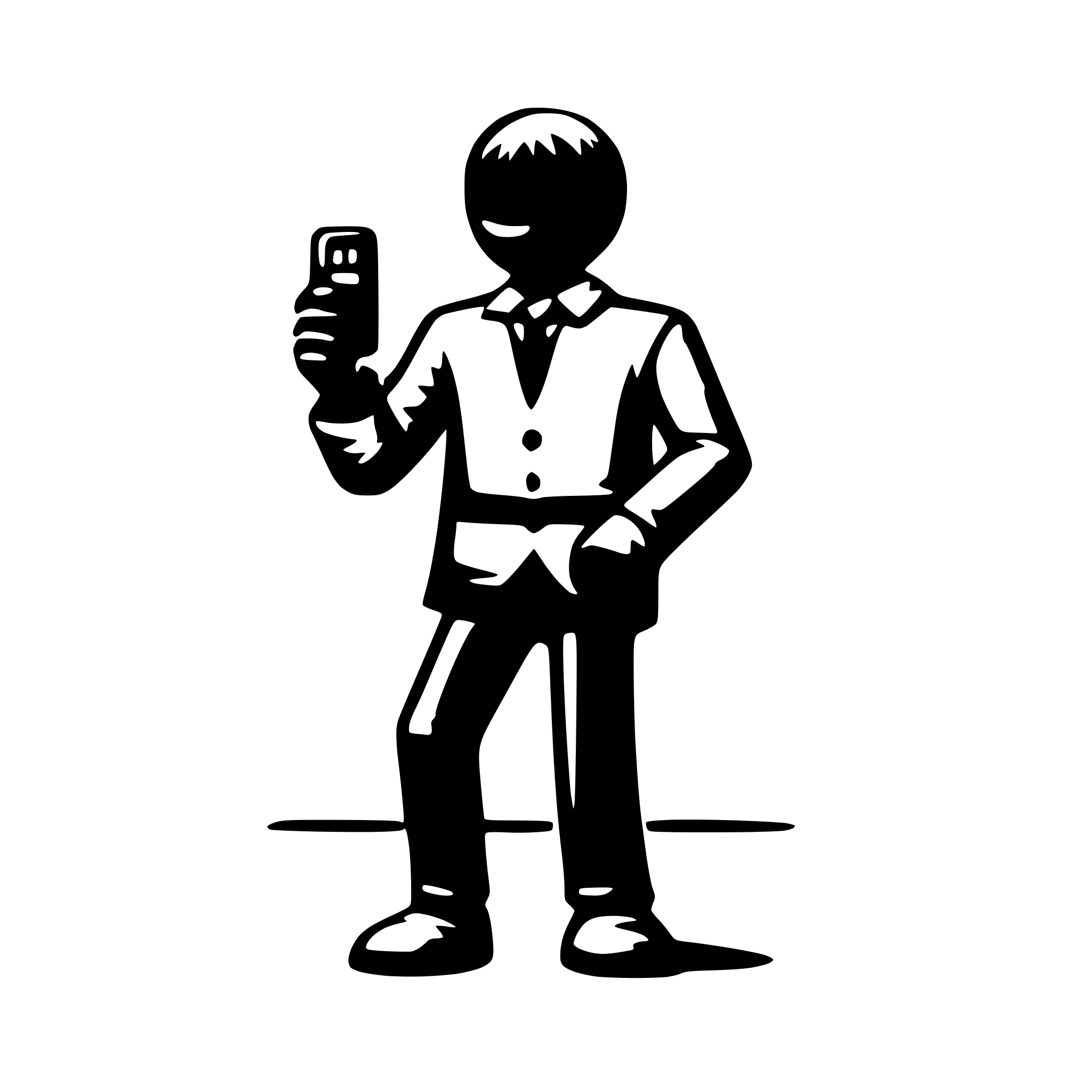 AI-generated SVG of a stickfigure  with a phone