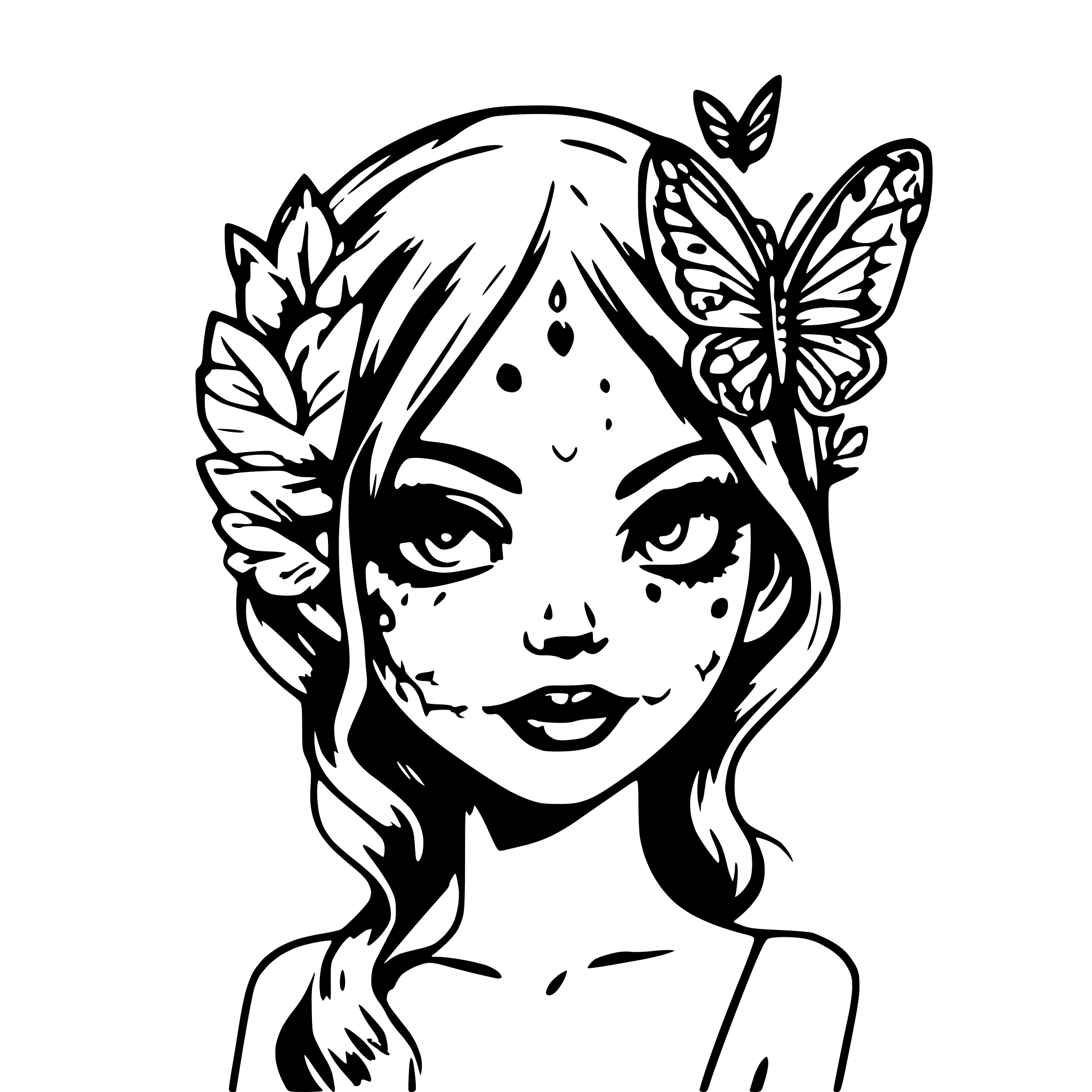 AI-generated SVG of a Butterfly sugar skull