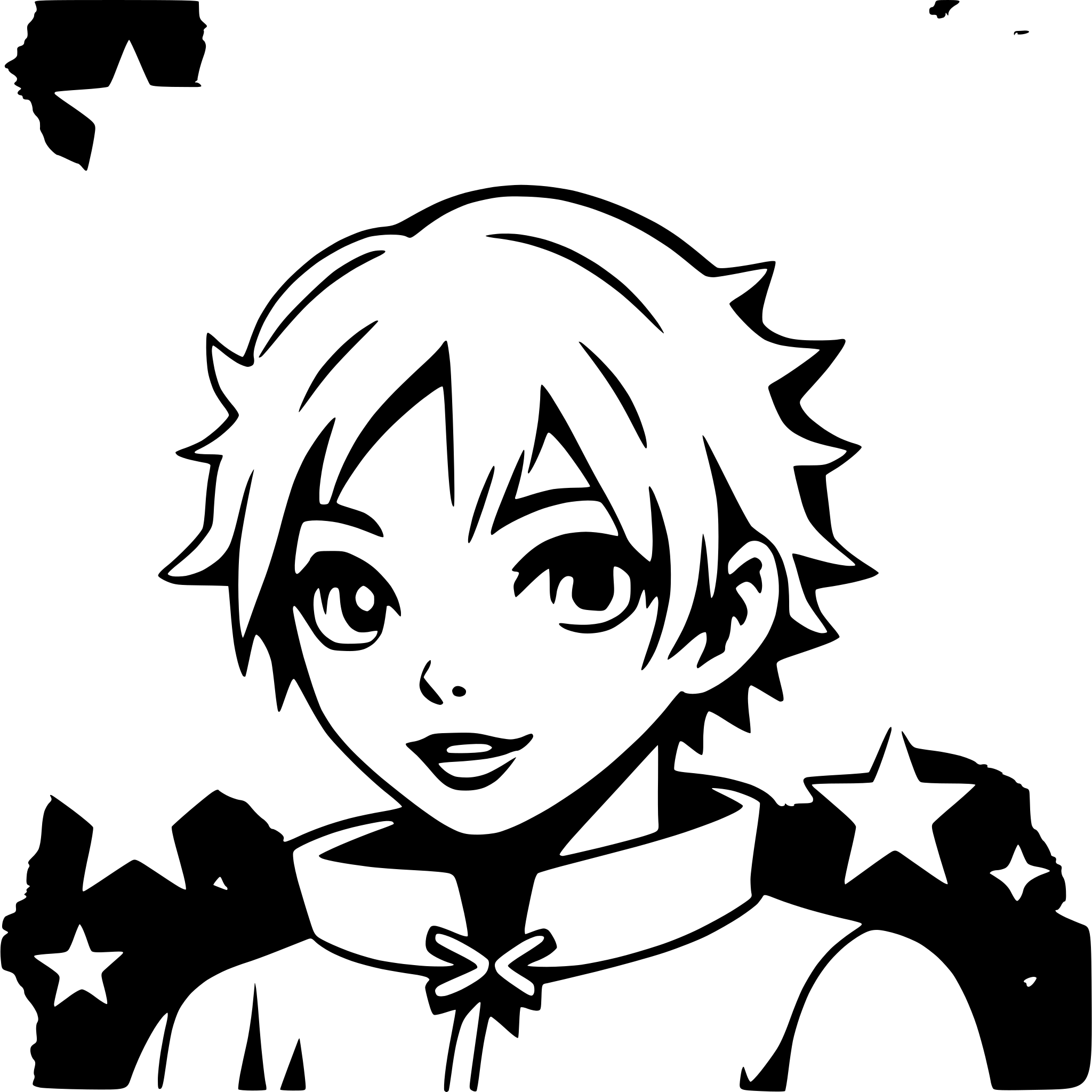 AI-generated SVG of 'boy with starry aura'