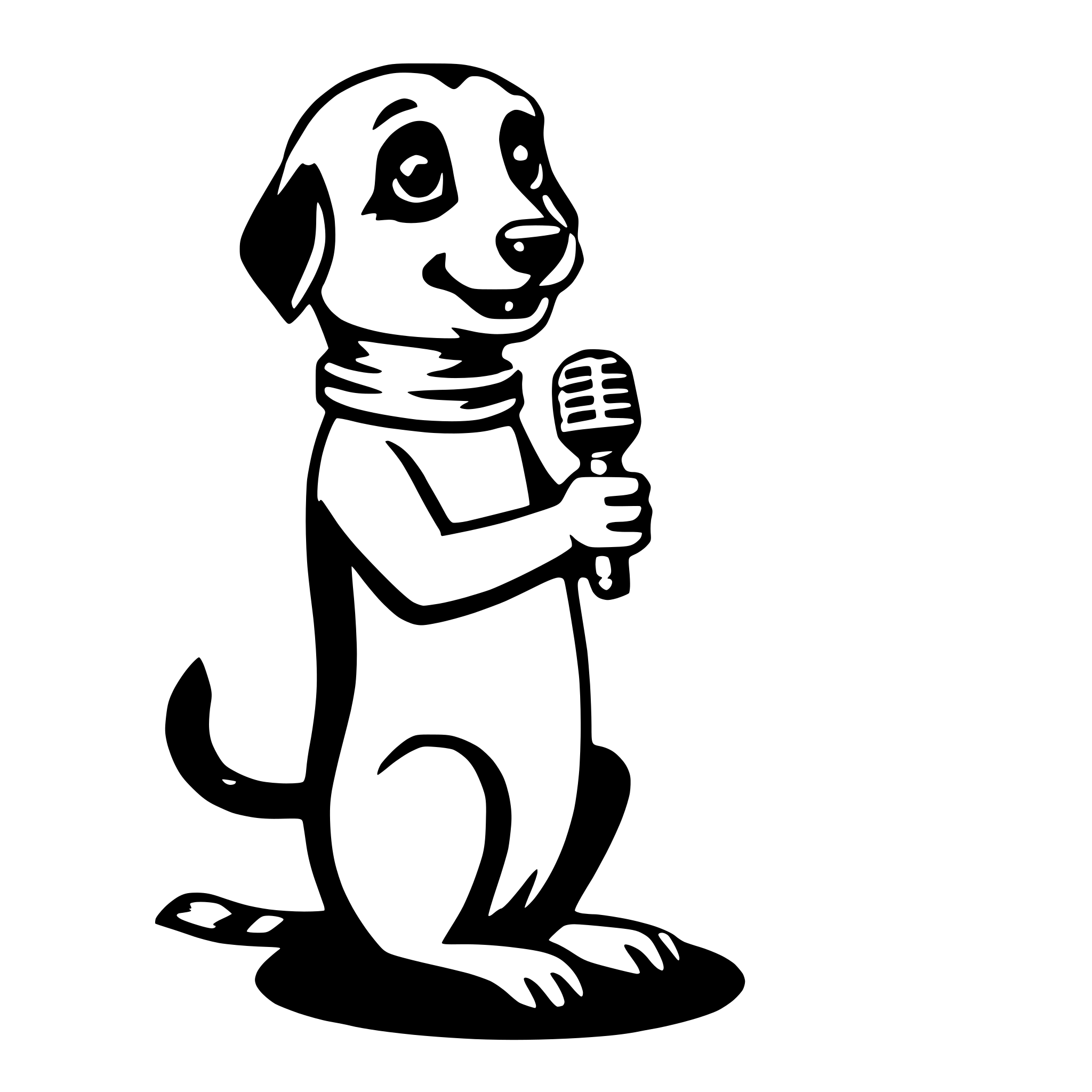 AI-generated SVG of a meerkat with microphone