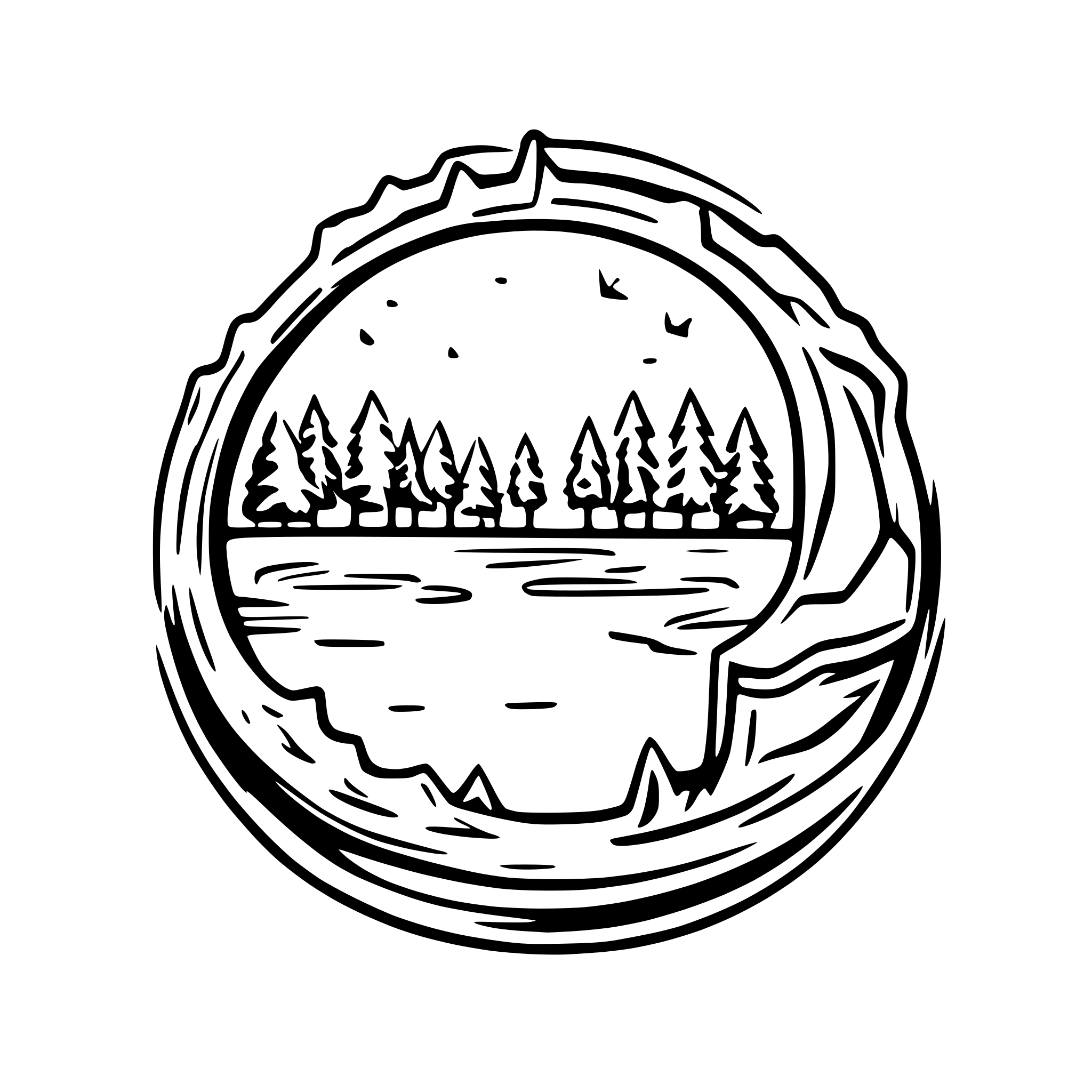 AI-generated SVG of a Ice Skating Pond Logo for Peper Pines