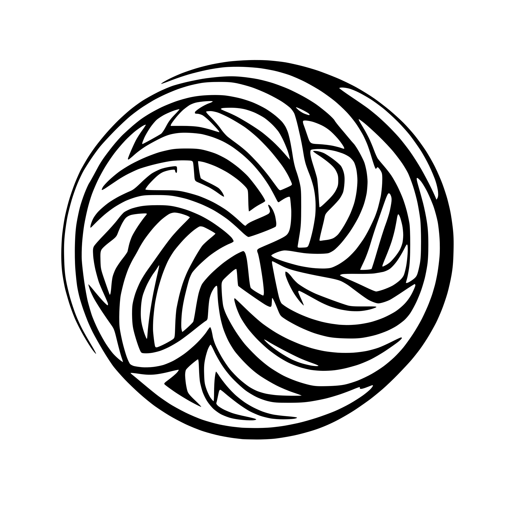 AI-generated SVG of a a single continuous white ornamental line forming an intricate symmetric floral or Celtic knot pattern. The line is thick and smooth, with rounded corners and no internal breaks. The composition should resemble a stylized flower or interconnected loops arranged in a circular or mirrored layout. The overall style is clean, geometric, and abstract, with a balanced, harmonious layout