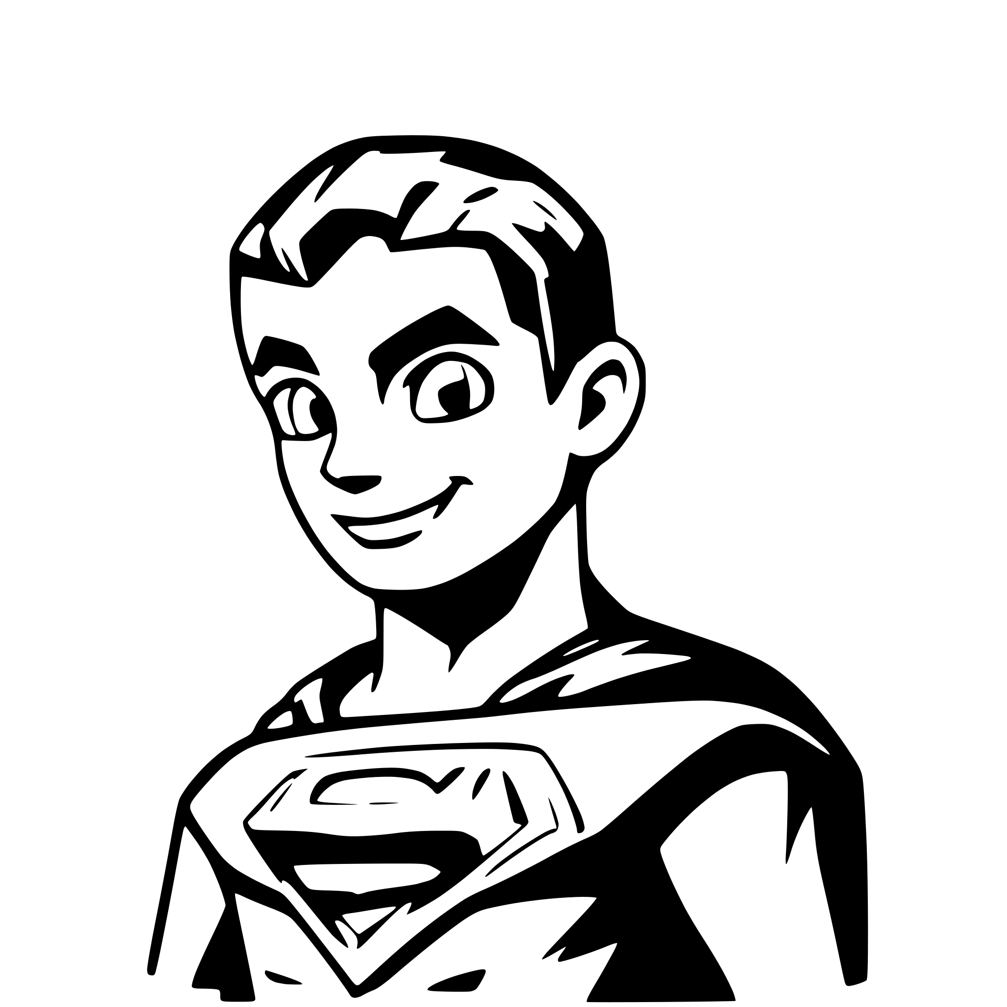 AI-generated SVG of a colored superman