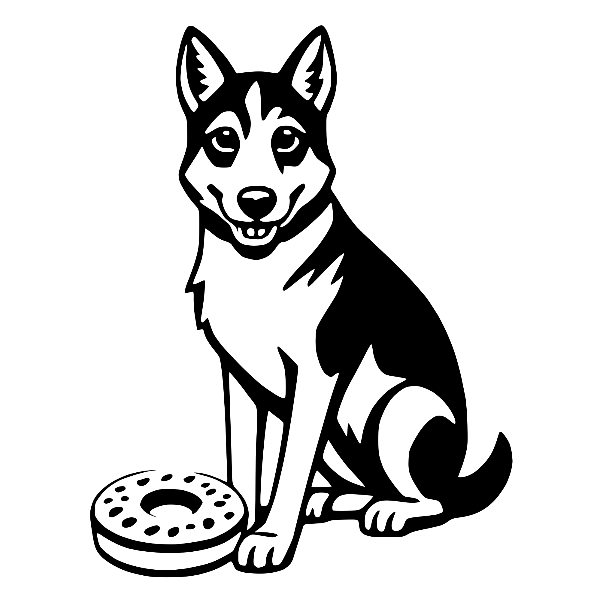 AI-generated SVG of a dingo with donut