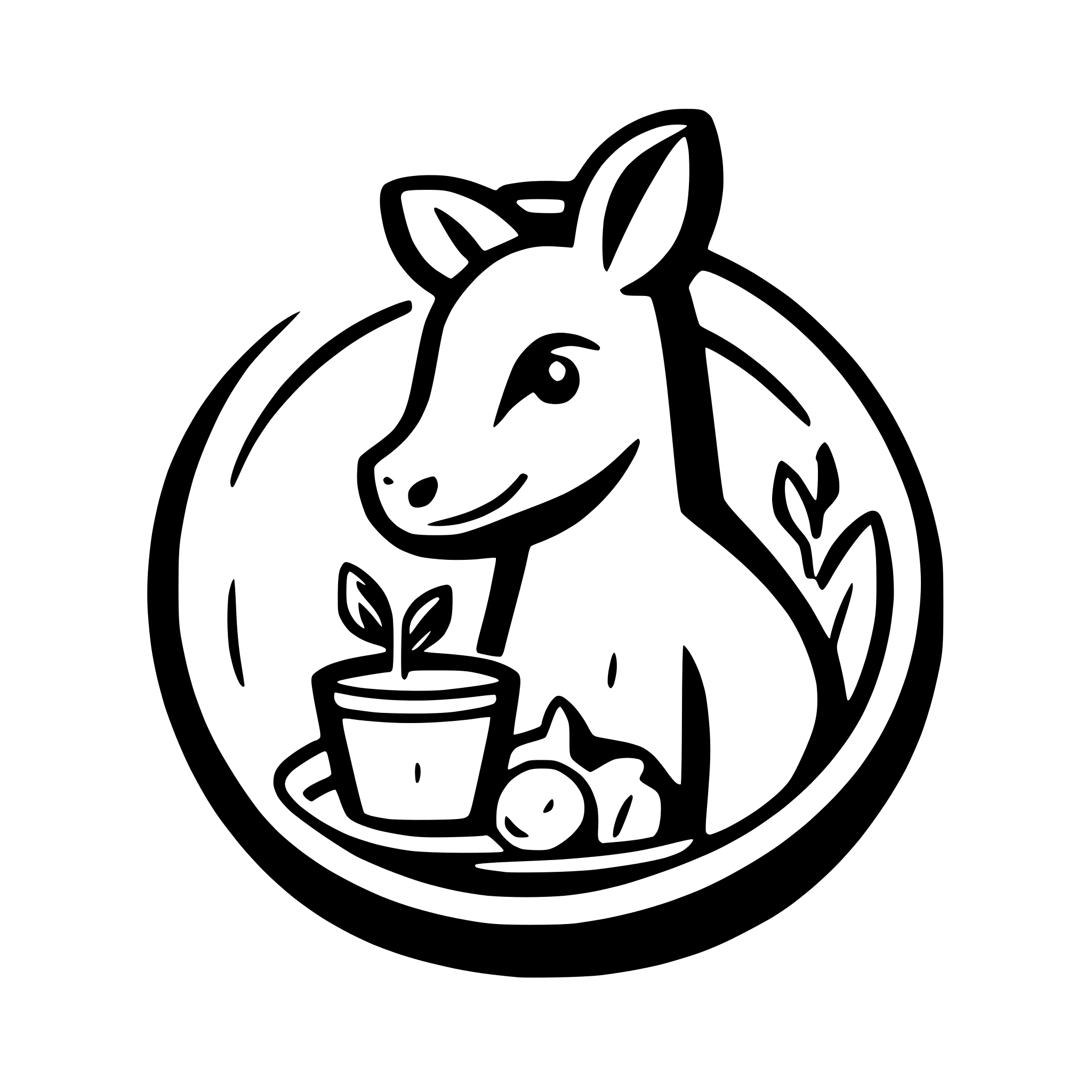 AI-generated SVG of a Minimalistic logo for meal planning app featuring a mother kangaroo with a joey in her pouch