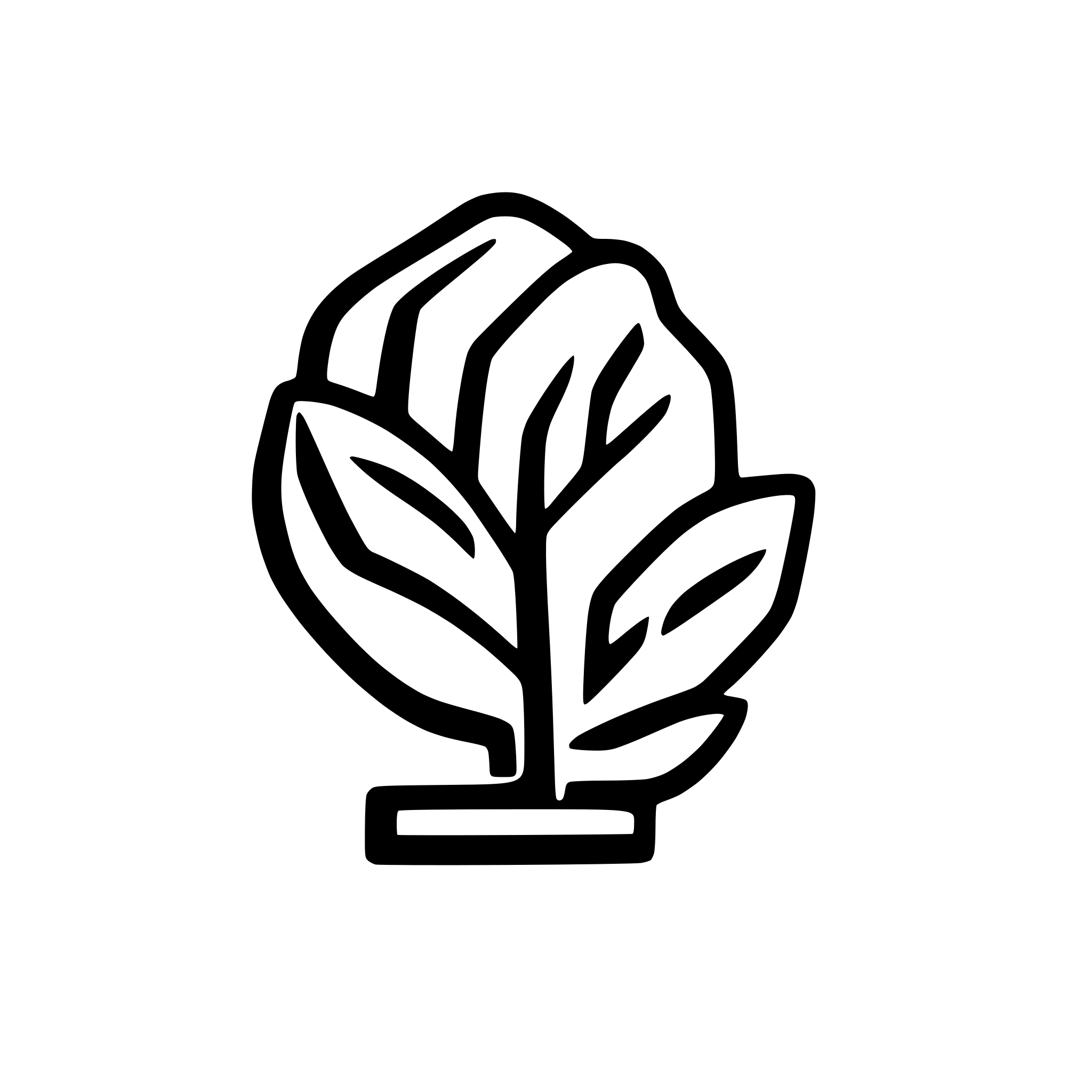 AI-generated SVG of 'coral shaped K'