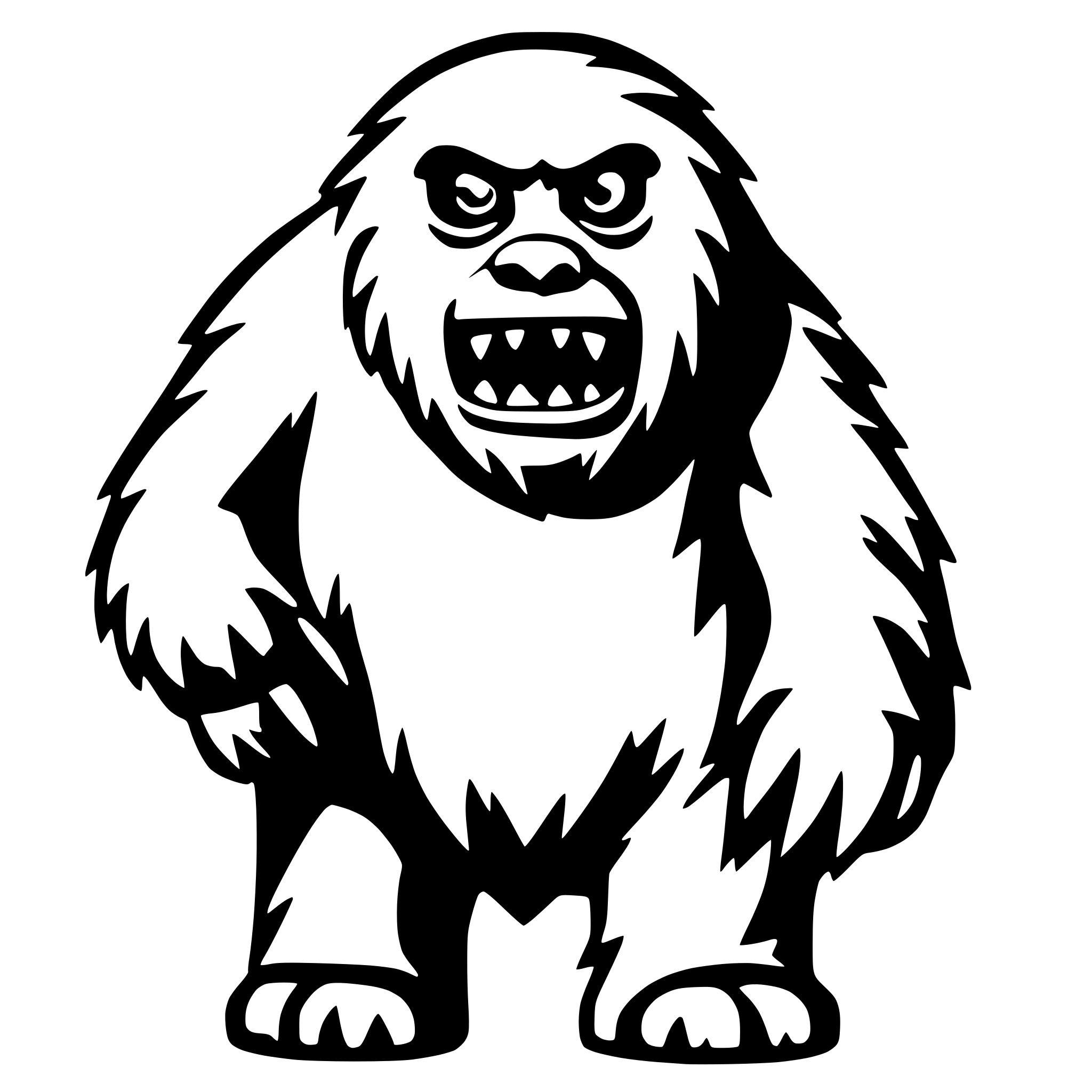 AI-generated SVG of 'skifree yeti mouth closed angry'