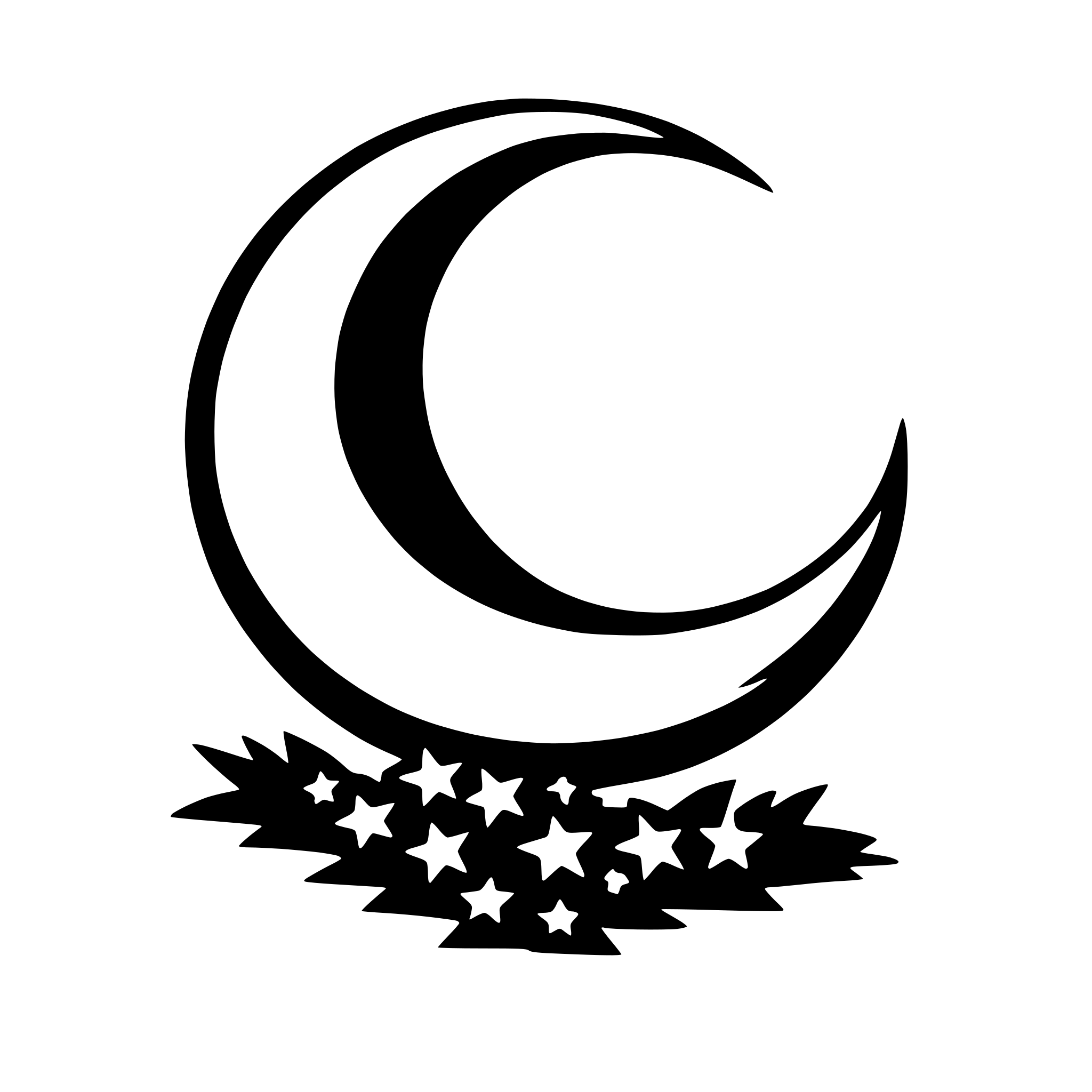 AI-generated SVG of 'crescent moon and stars'