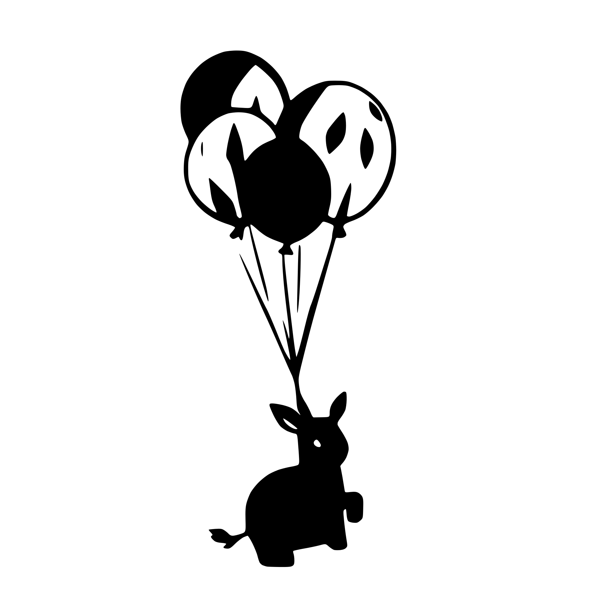 AI-generated SVG of a balloon animals in the sky