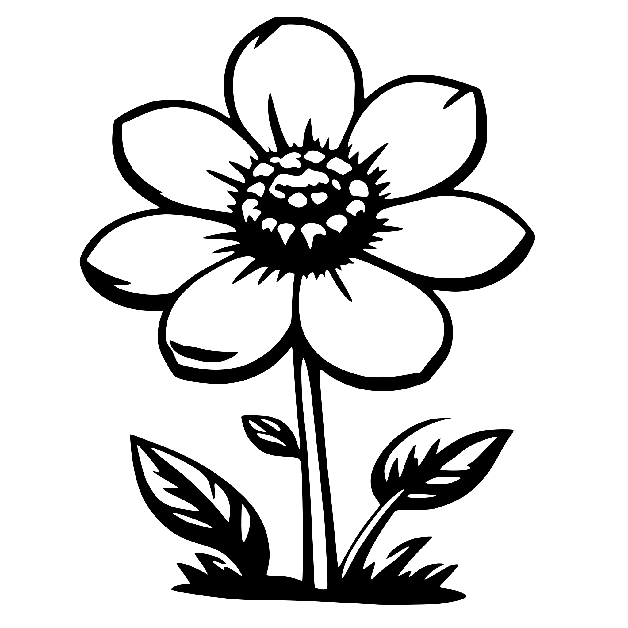 AI-generated SVG of 'a simple blooming flower'