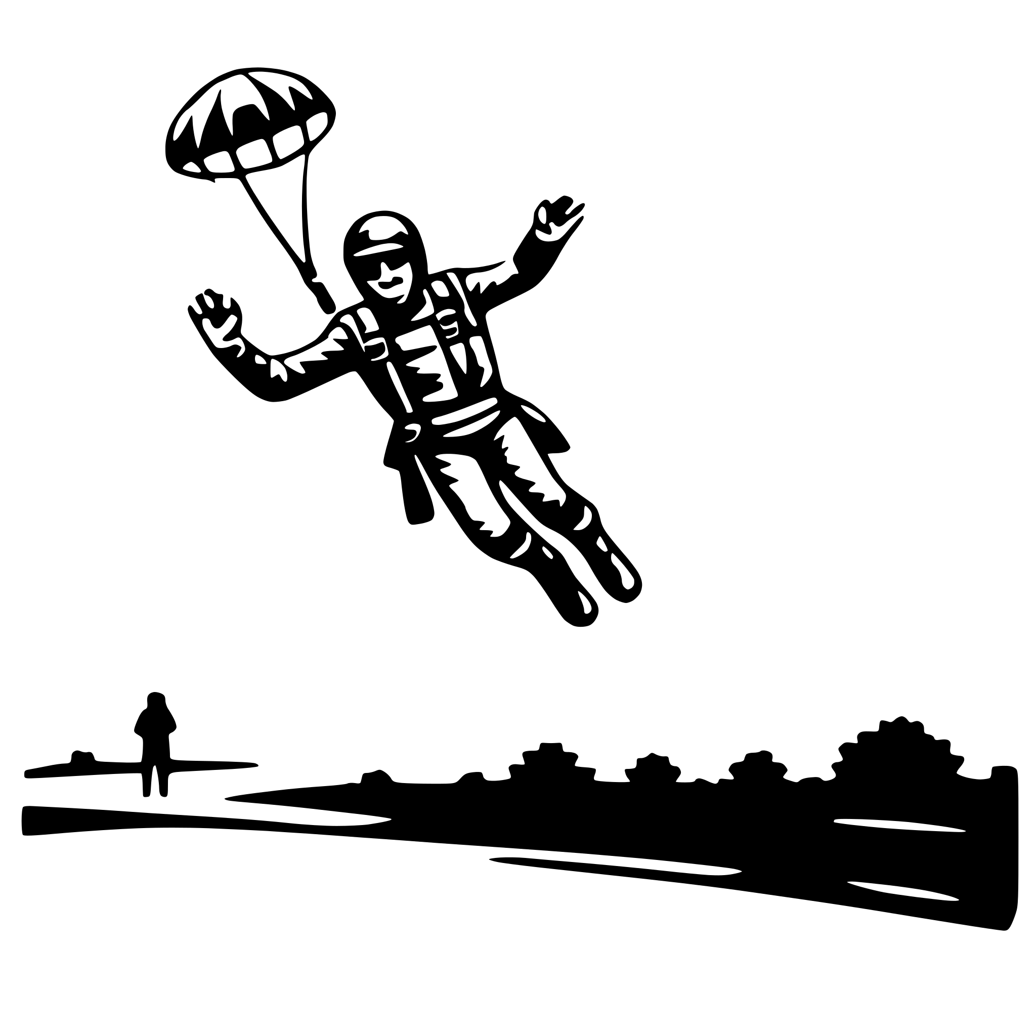 AI-generated SVG of 'parachute and skydiver'