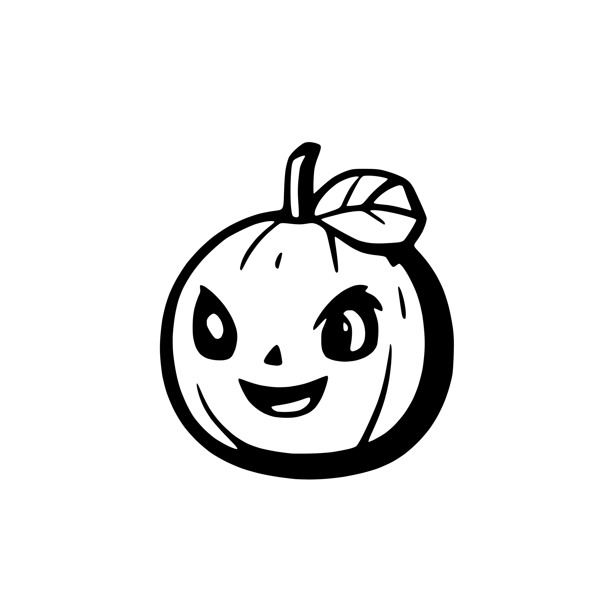 AI-generated SVG of 'Pumpkin, solid white background'