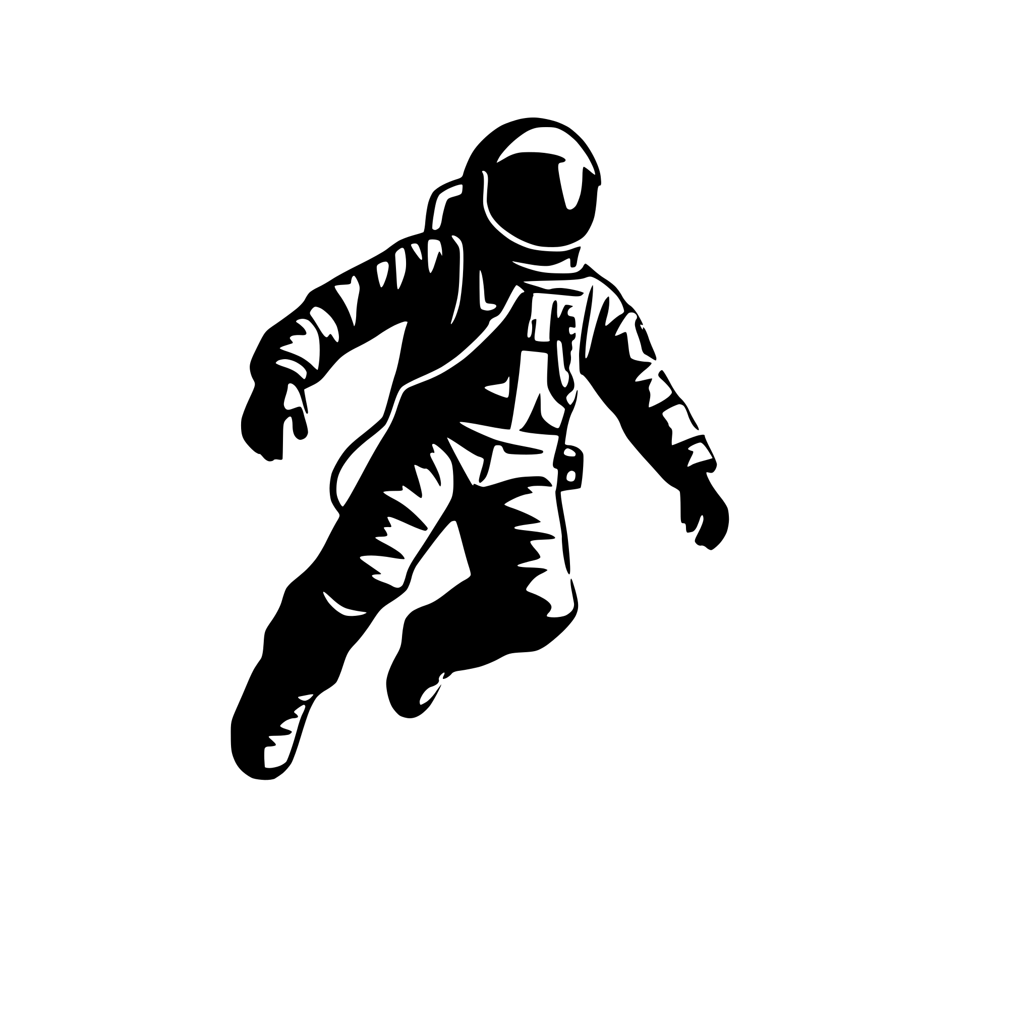 AI-generated SVG of a astronaut floating in space