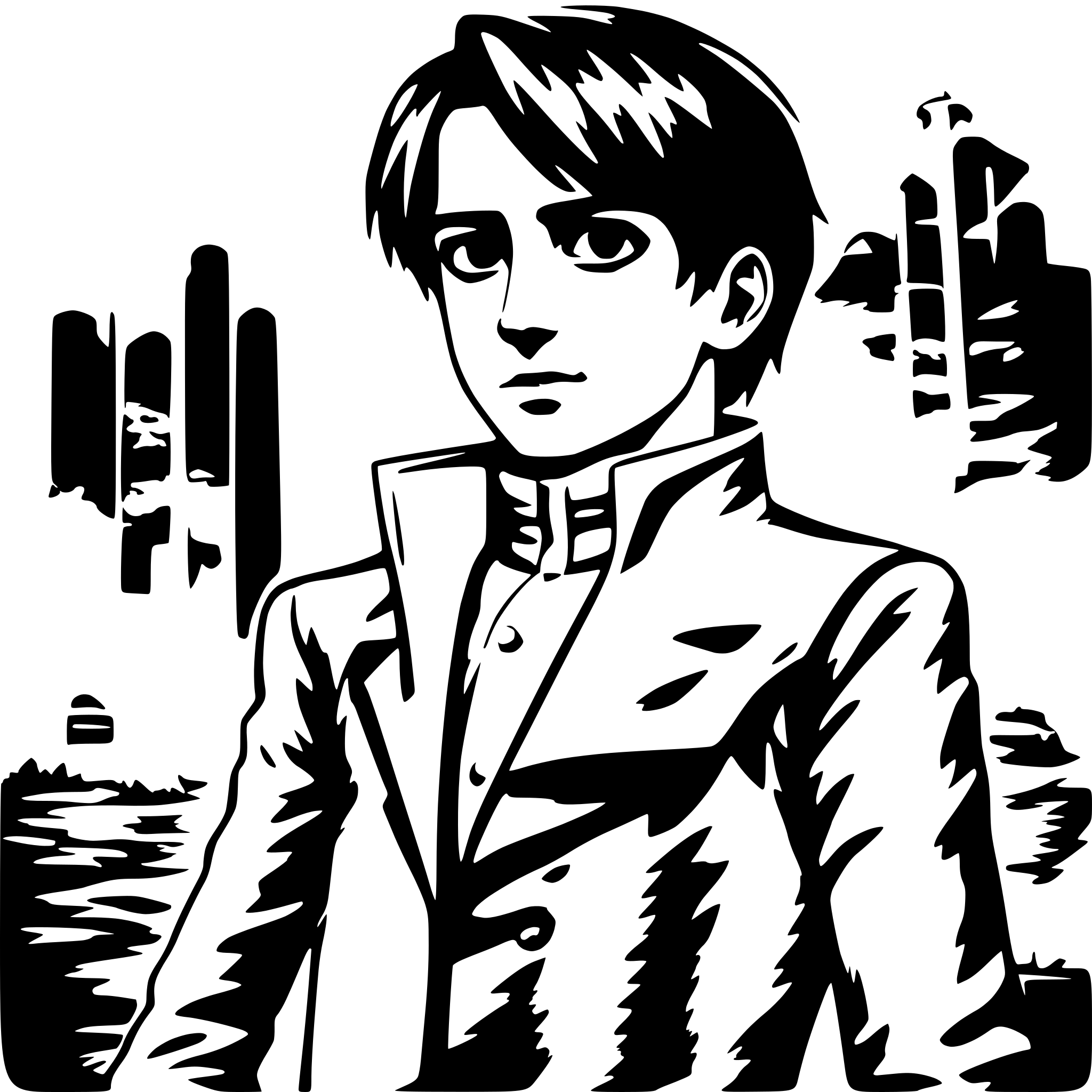 AI-generated SVG of a Levi Ackerman Erwinb smith Händchen halten AI-generated SVG of a Levi Ackerman Erwinb smith Händchen halten