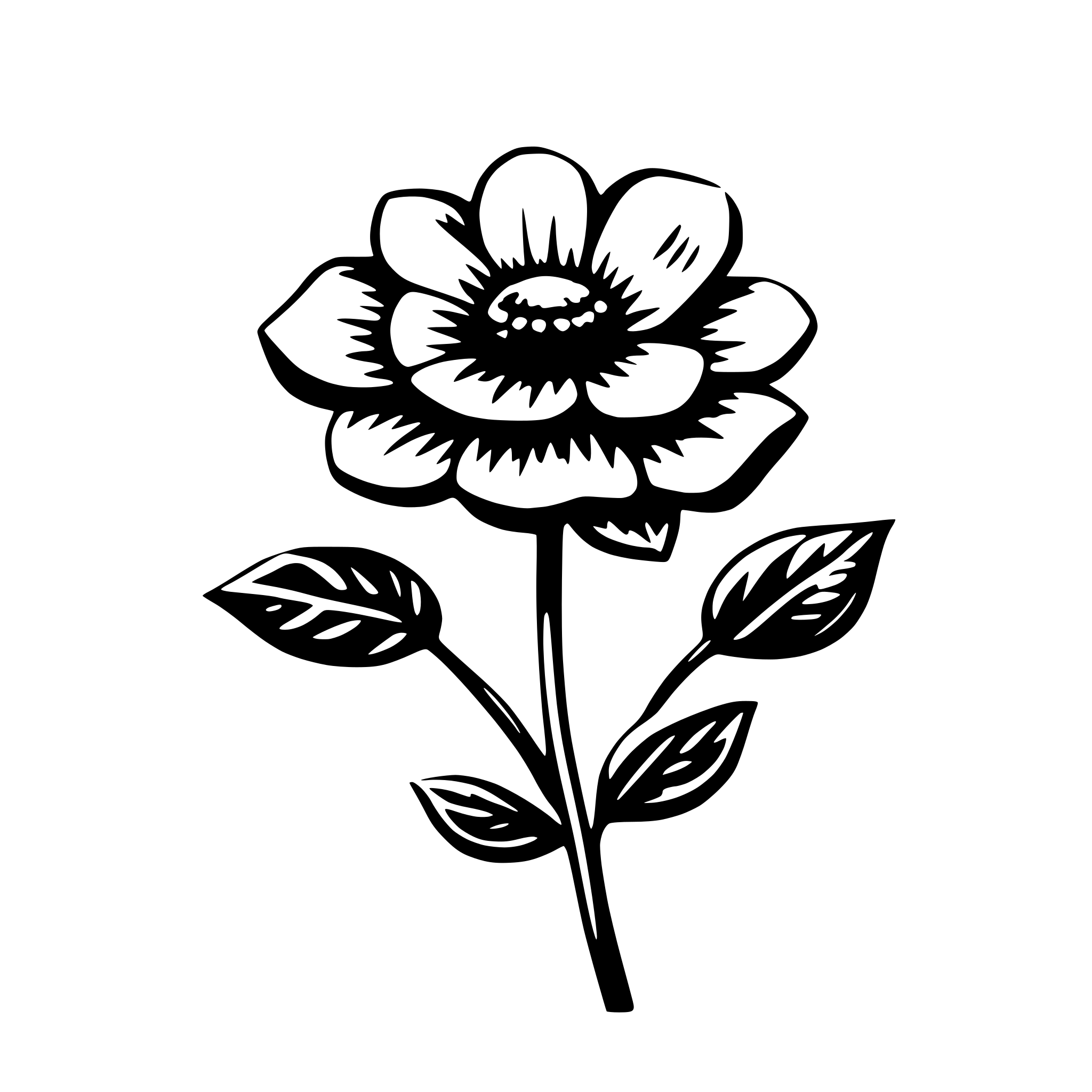 AI-generated SVG of 'a blooming flower'
