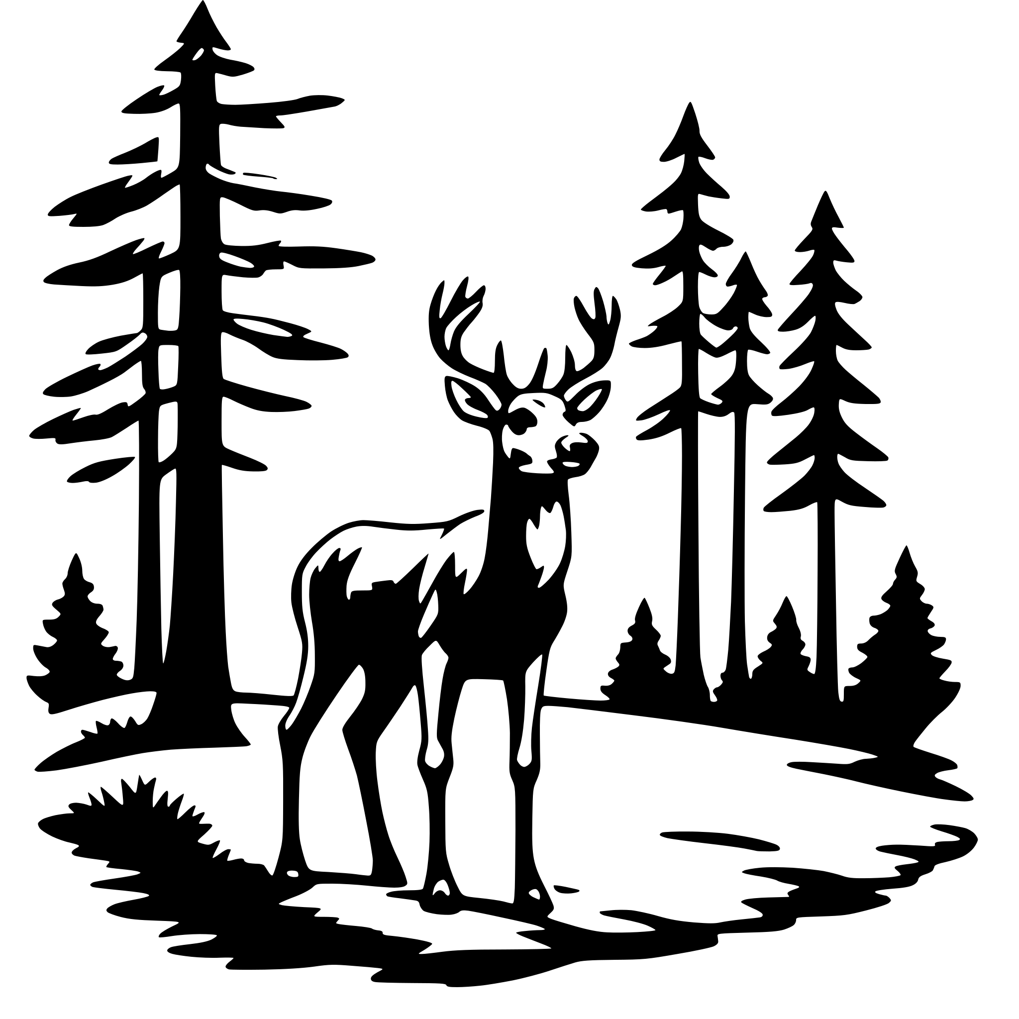 AI-generated SVG of a deer in forest