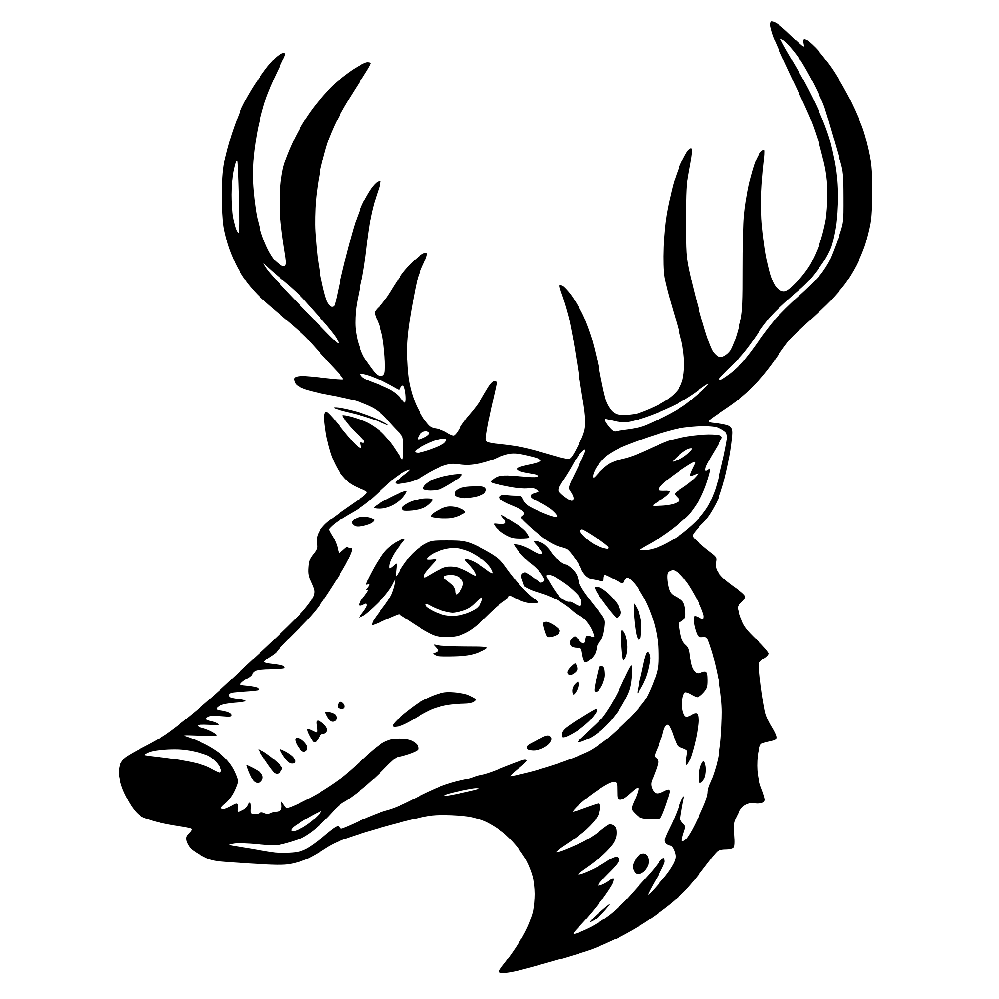 AI-generated SVG of 'tarpon with antlers'
